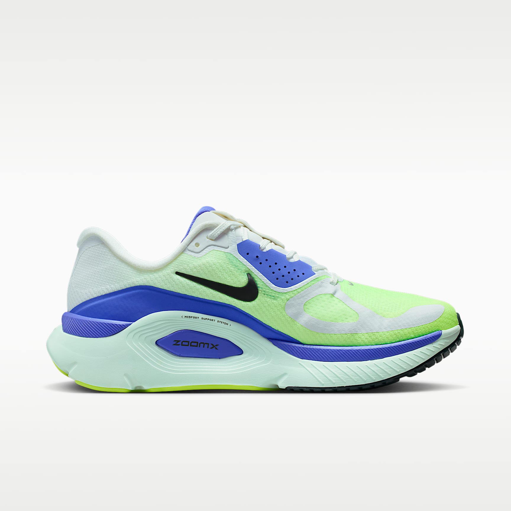 Nike Structure Plus Straßenlaufschuh (Herren) – Weiß/Volt Ice/Barely Green/Black Spruce