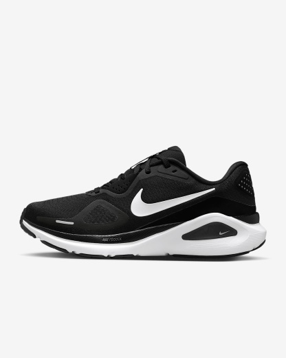 Nike Structure 26 Straßenlaufschuh (Damen) – Schwarz/Cool Grey/Metallic Silver/Weiß