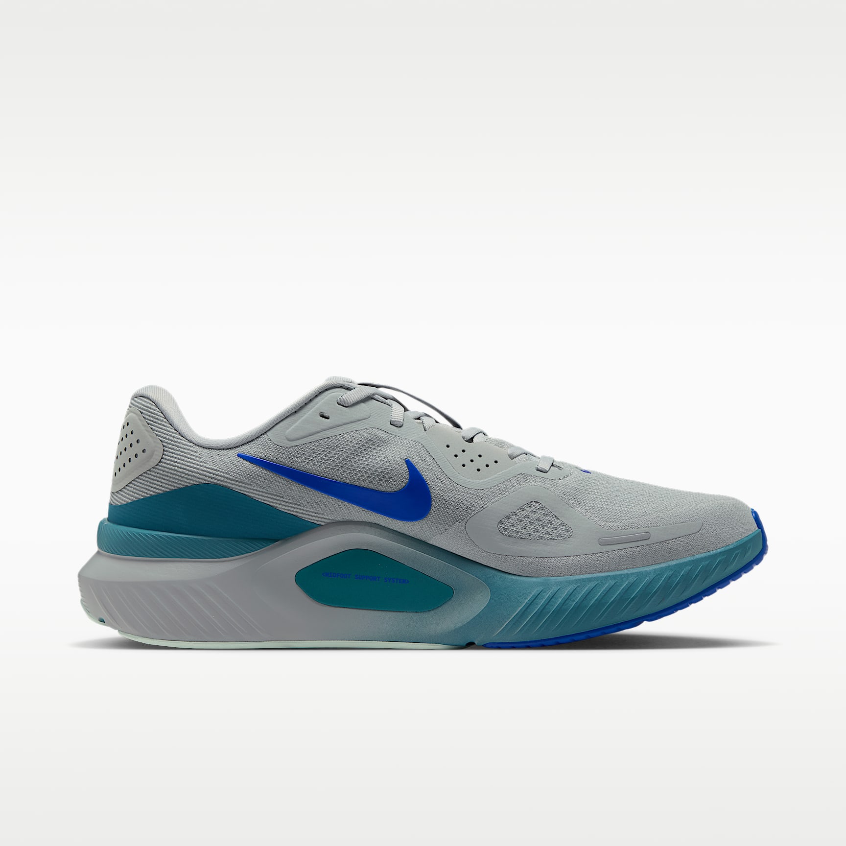 Nike Structure 26 Straßenlaufschuh (Herren) – Grey Mist/Smokey Blue/Racer Blue/Schwarz