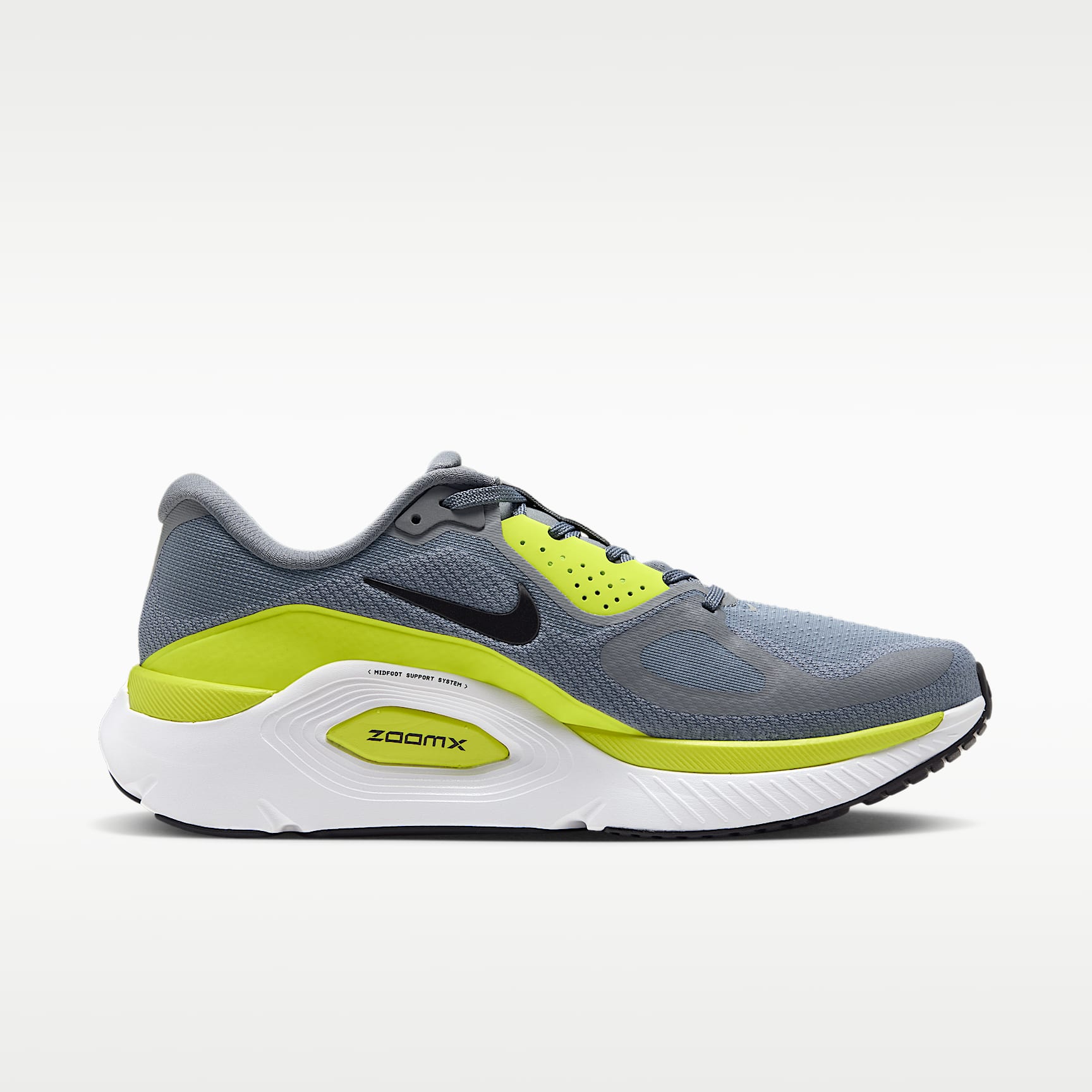 Nike Structure Plus Straßenlaufschuh (Herren) – Cool Grey/Lemon Venom/Weiß/Schwarz