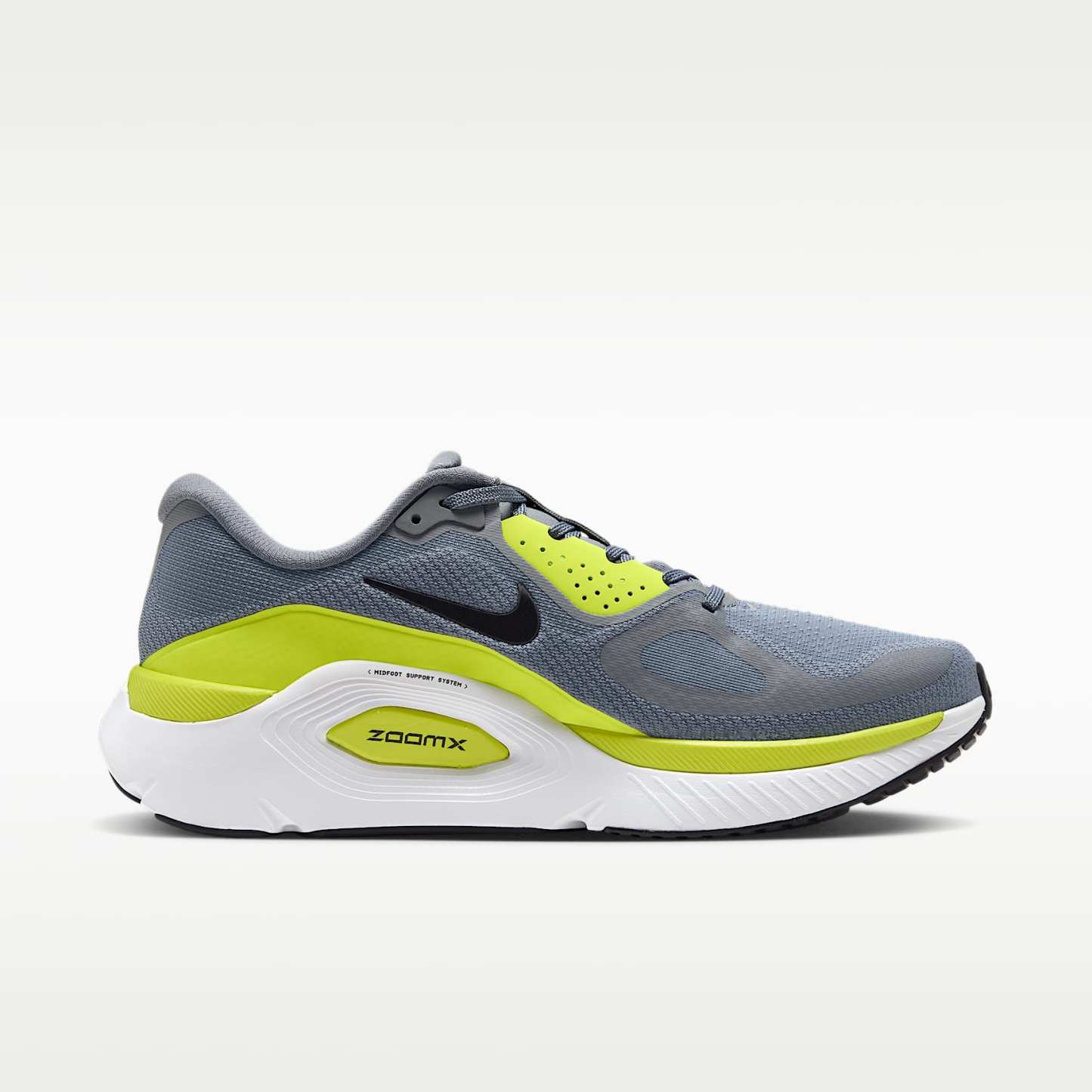 Nike Structure Plus Straßenlaufschuh (Herren) – Cool Grey/Lemon Venom/Weiß/Schwarz