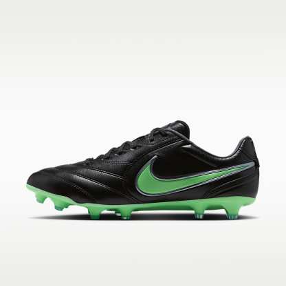 Nike Tiempo Ligera Pro Low-Top-Fußballschuh für normalen Rasen – Schwarz/Schwarz/Illusion Green