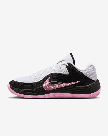Nike Precision 8 Low Basketballschuh (Herren) – Weiß/Schwarz/Pink Rise/Pink Rise
