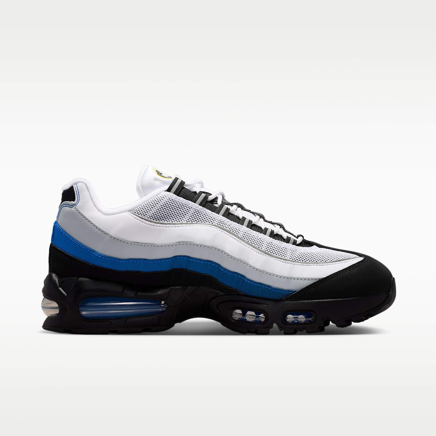 Nike Air Max 95 Big Bubble Schuh (Herren) – Weiß/Schwarz/Reflect Silver/Royal Blue