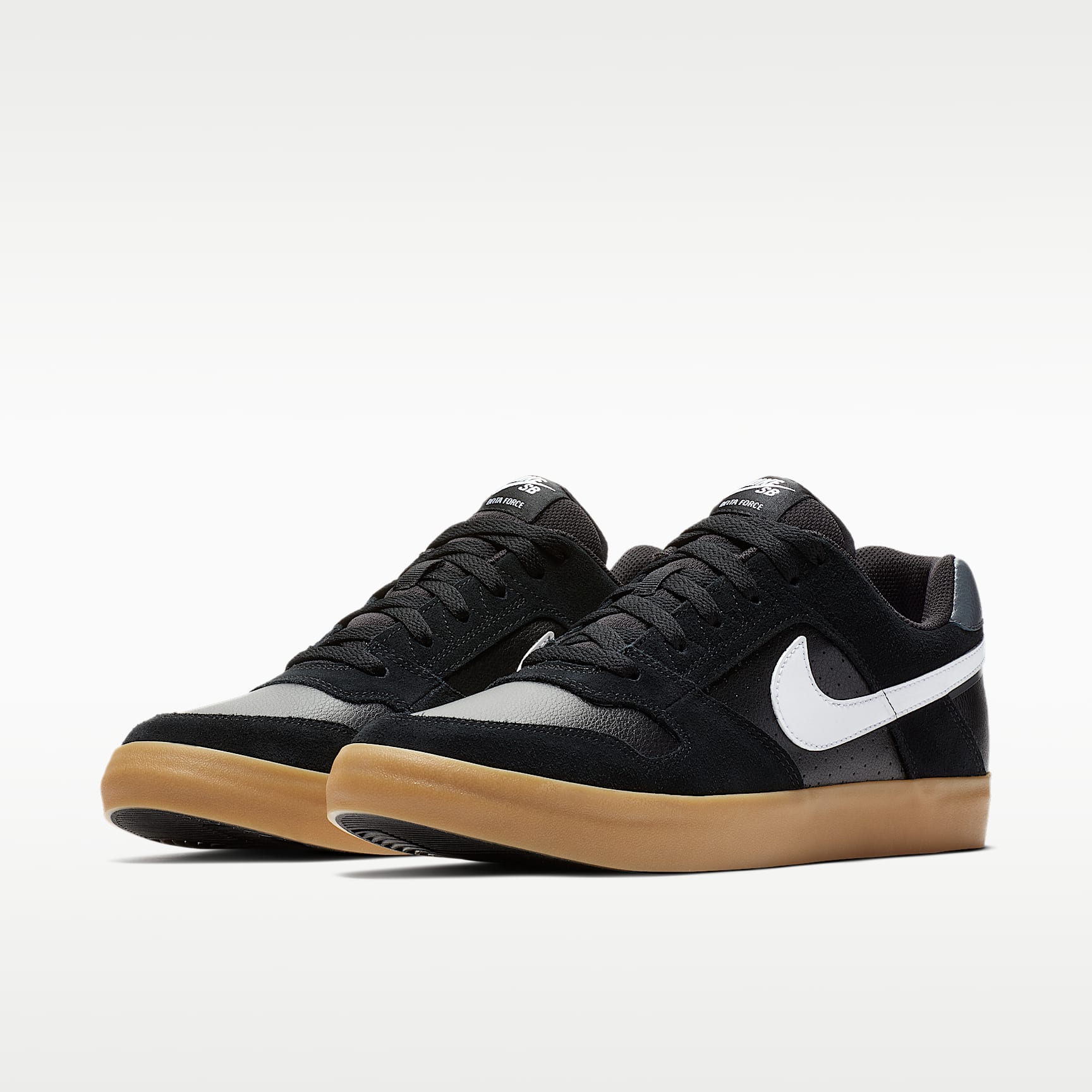 Nike SB Delta Force Vulc Herren-Skateboardschuh – Schwarz/Gum Light Brown/Dark Grey/Weiß