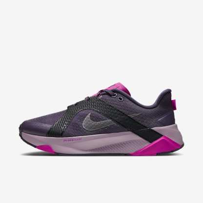 Nike Hybrid RN Trainingsschuh (Damen) – Dark Raisin/Schwarz/Fuchsia Blast/Metallic Dark Grey