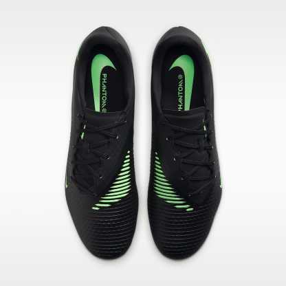 Nike Phantom 6 Low Academy Fußballschuh für weichen Rasen – Schwarz/Schwarz/Illusion Green