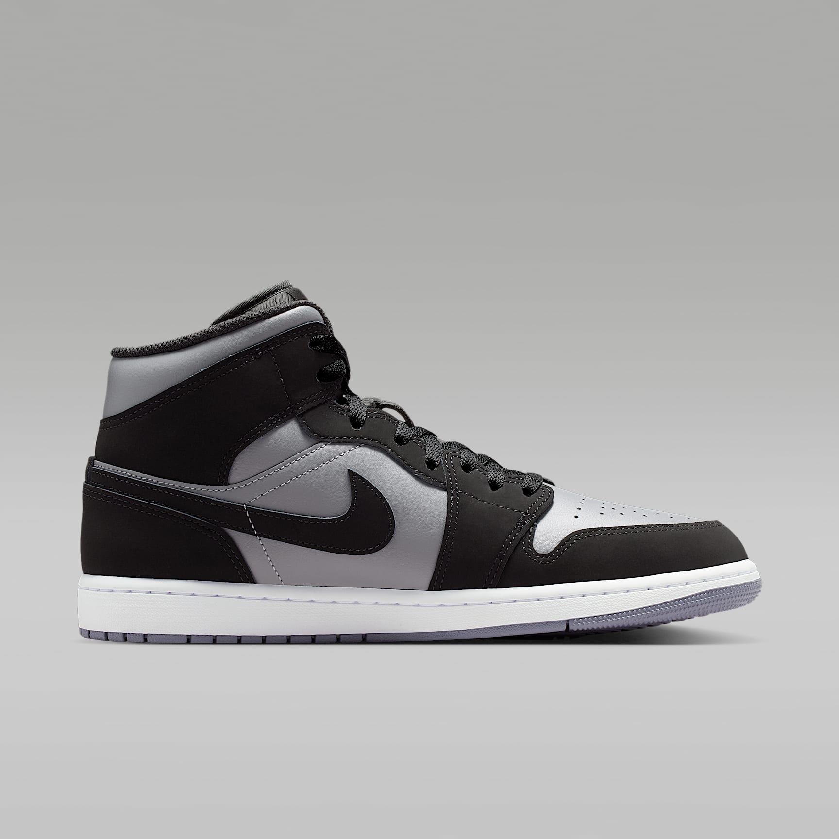 Air Jordan 1 Mid Schuh (Herren) – Schwarz/Cool Grey/Light Armory Blue/Schwarz