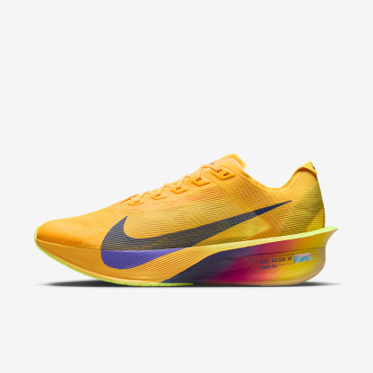 Nike Vaporfly 4 Straßenlaufschuh für Wettkämpfe (Herren) – Citron Pulse/Laser Orange/Volt Ice/Indigo Burst
