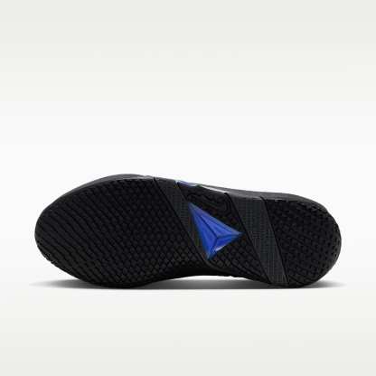 JA 4 "Nightmare" Basketballschuhe – Schwarz/Cobalt Bliss/Dark Smoke Grey/Metallic Silver