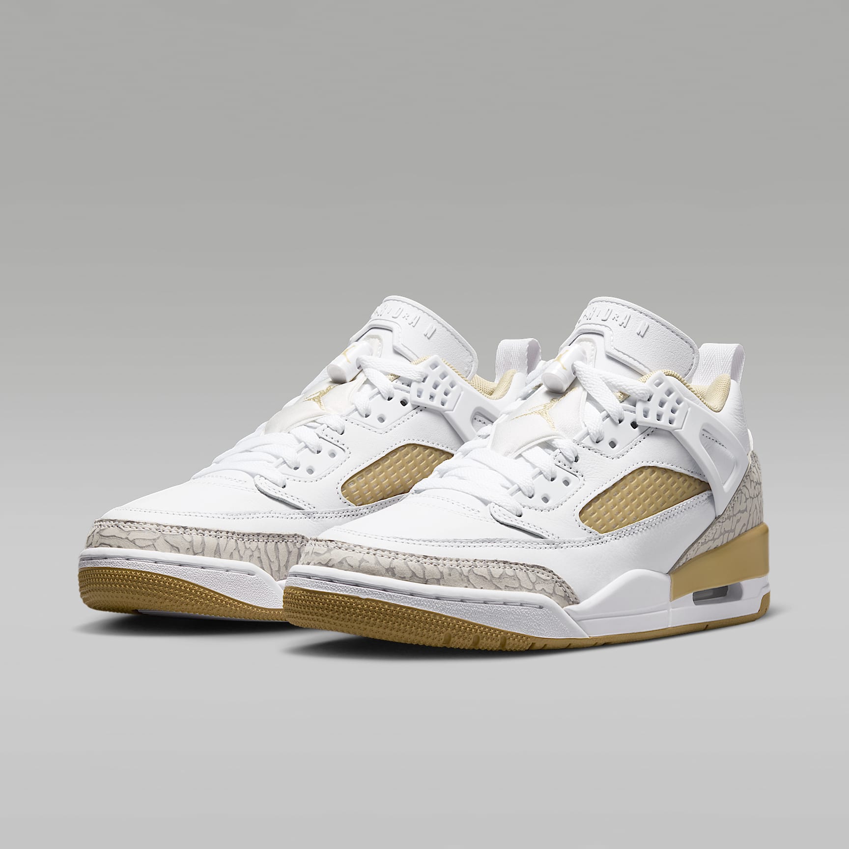 Jordan Spizike Low Schuh (Damen) – Weiß/Neutral Grey/Team Gold/Metallic Gold