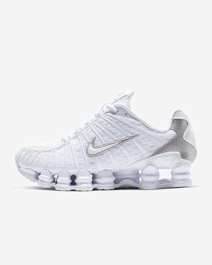 Nike Shox TL Schuh (Damen) – Weiß/Metallic Silver/Max Orange/Weiß