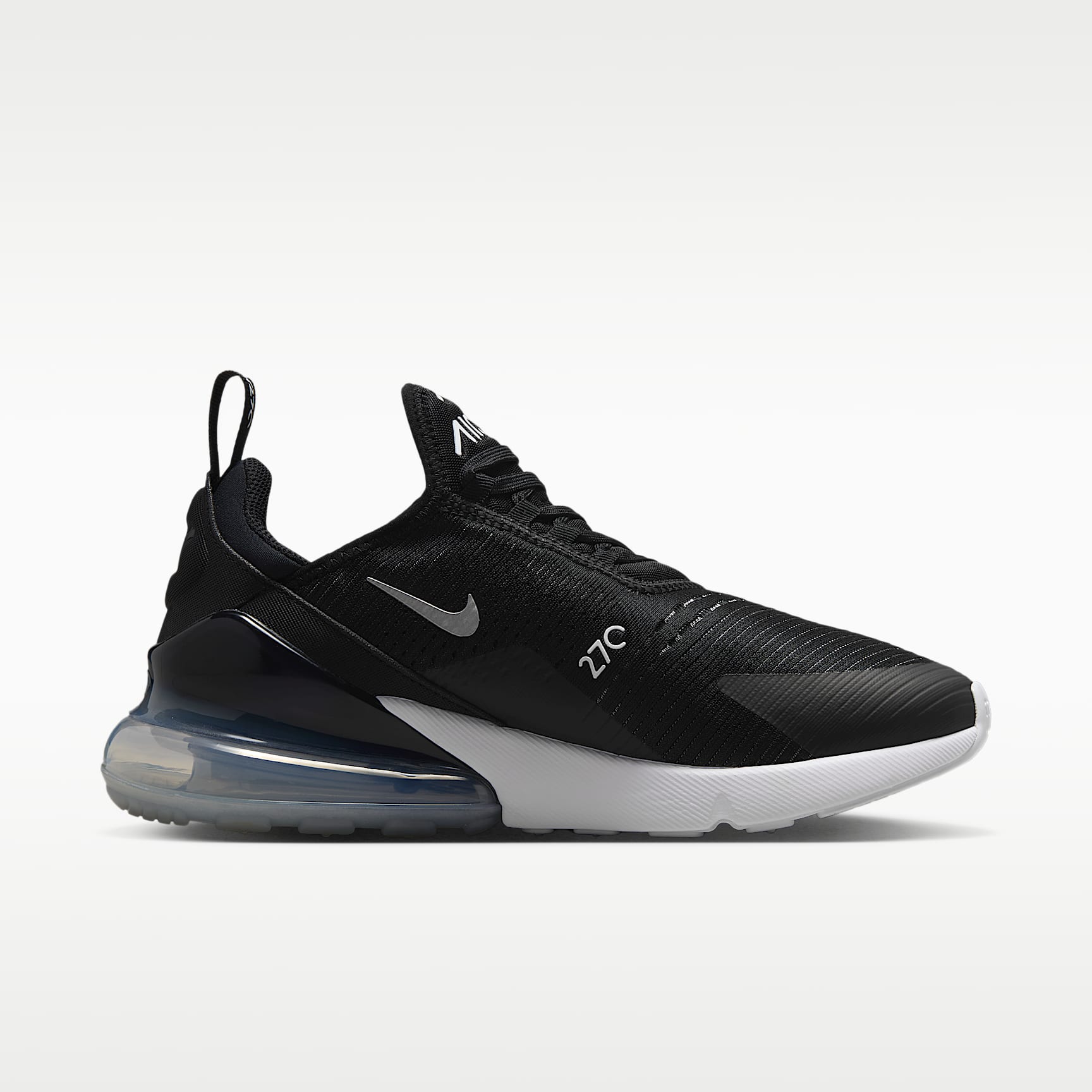 Nike Air Max 270 Damenschuh – Schwarz/Weiß/Metallic Silver
