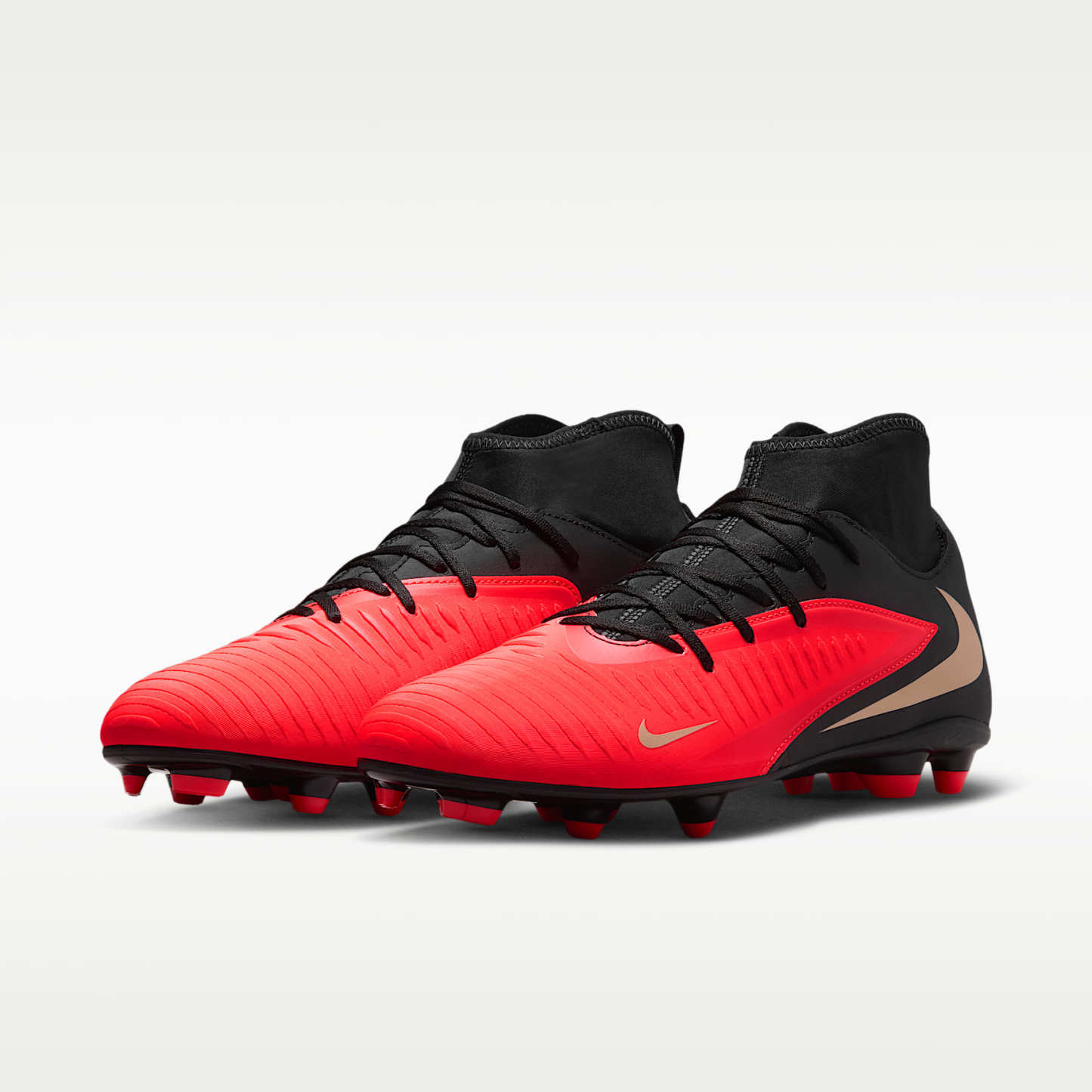 Nike Phantom 6 High Club Fußballschuh für verschiedene Böden – Bright Crimson/Schwarz/Blur