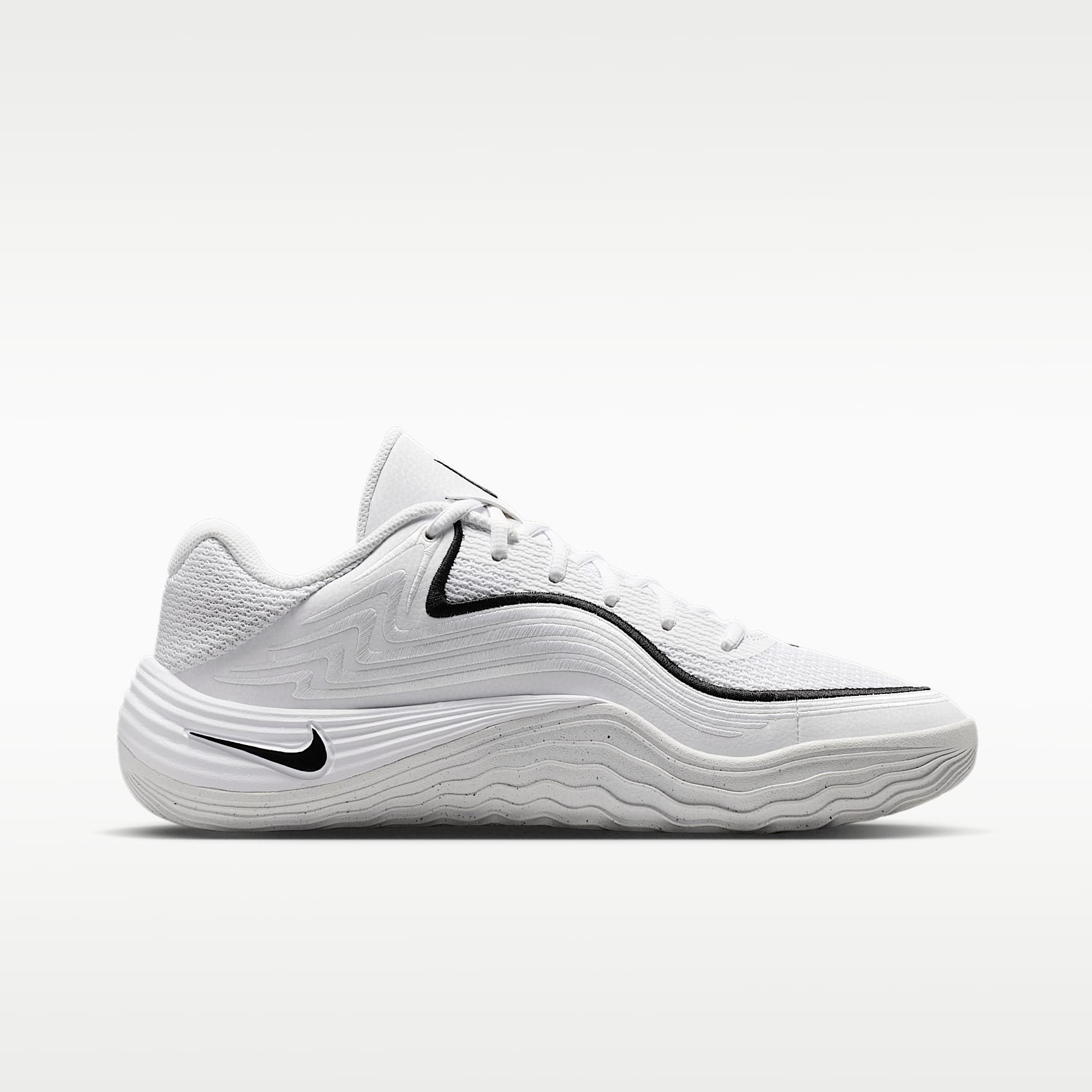 Nike Precision 8 Low Basketballschuh (Herren) – Weiß/Schwarz/Schwarz