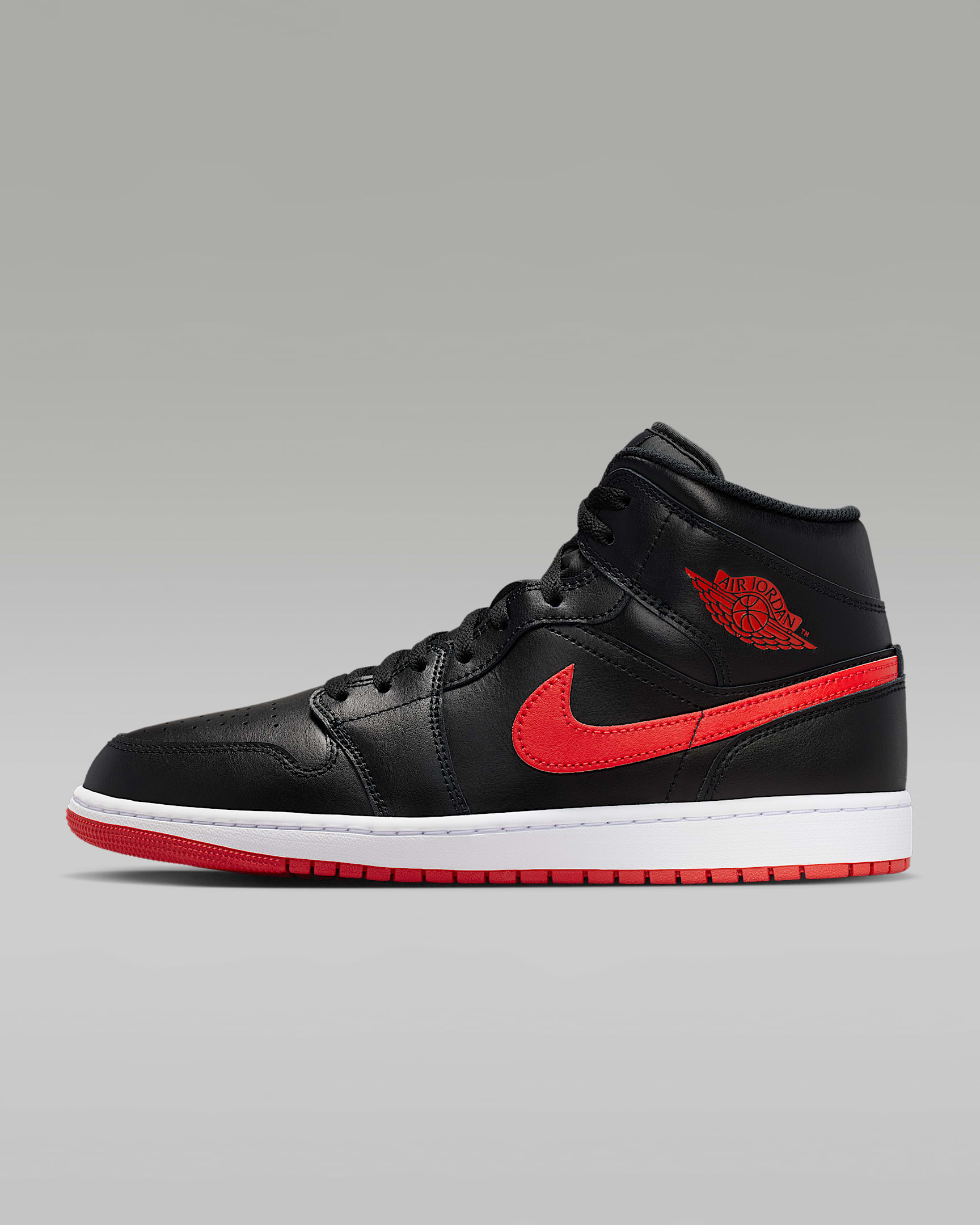 Air Jordan 1 Mid Herrenschuh – Schwarz/Weiß/University Red