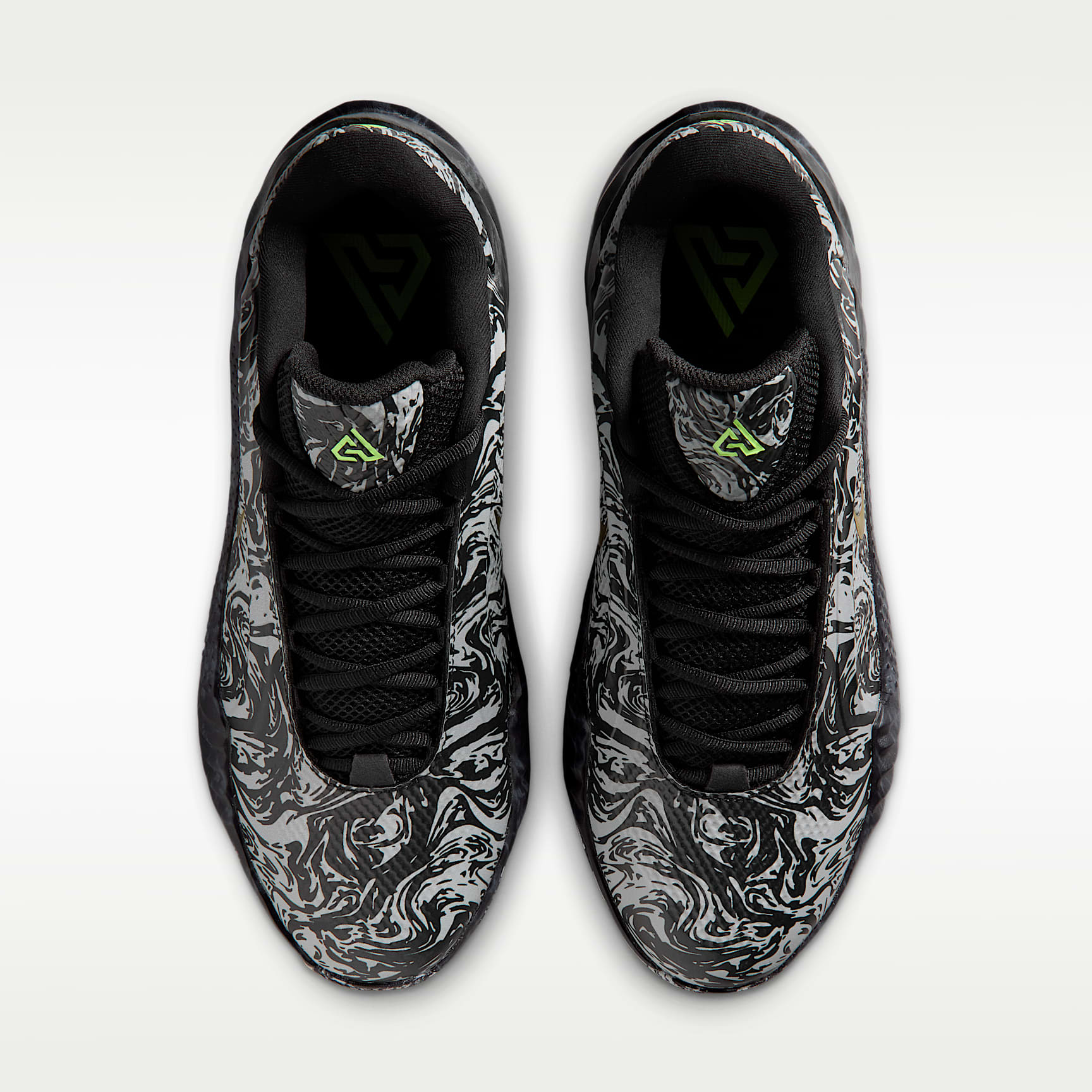 Giannis Freak 8 "Etched in Stone" Basketballschuh – Schwarz/Light Smoke Grey/Volt