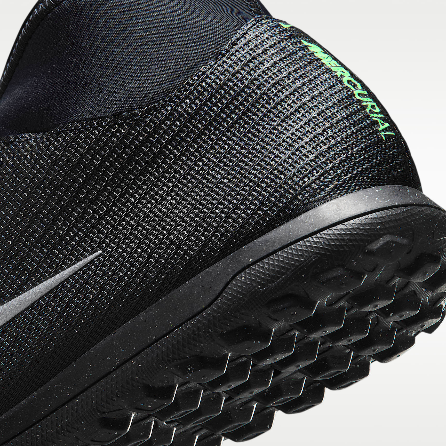 Nike Mercurial Superfly 11 Club High-Top-Fußballschuh für Turf – Schwarz/Schwarz/Illusion Green
