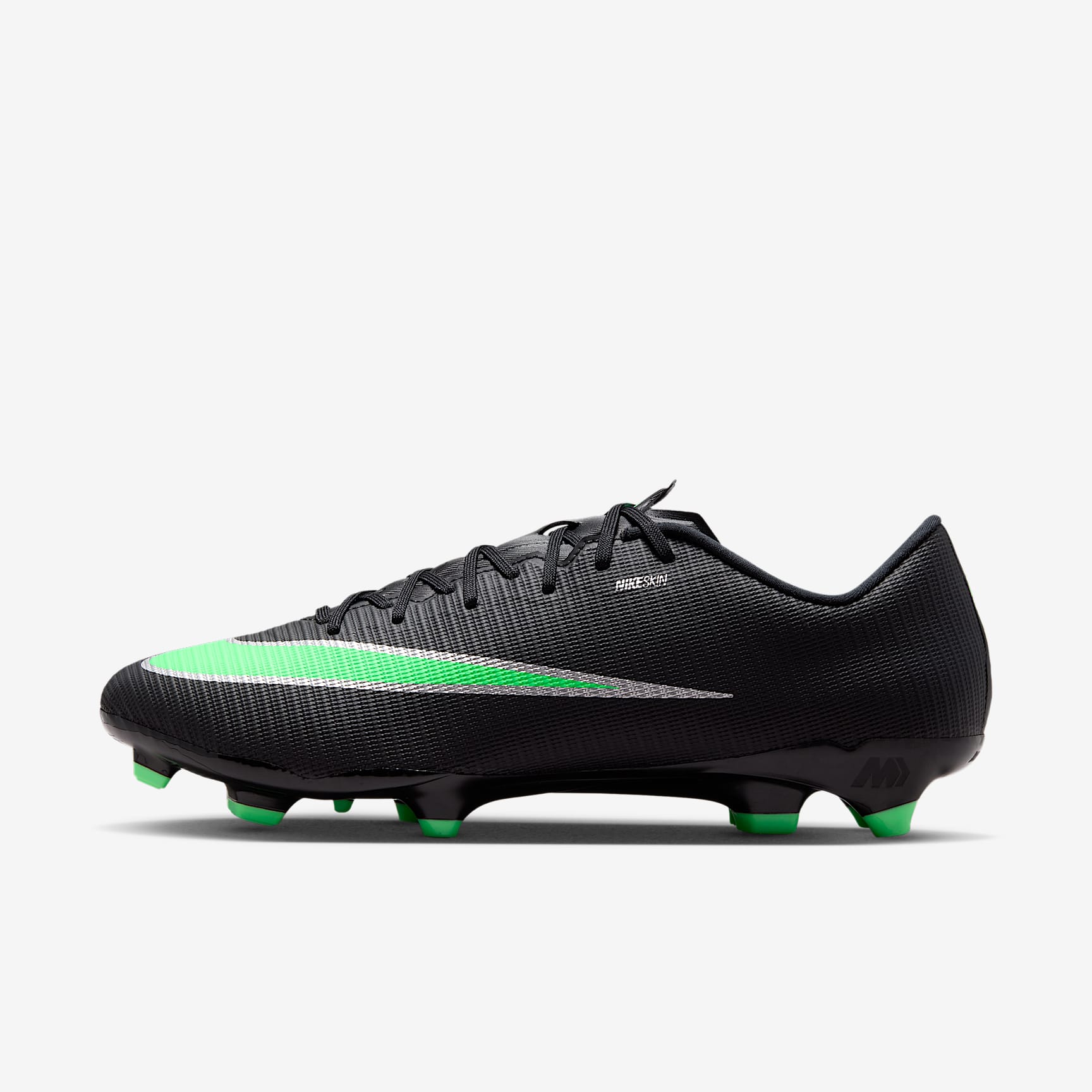 Nike Mercurial Vapor 17 Academy Low-Top-Fußballschuh für verschiedene Böden – Schwarz/Schwarz/Illusion Green