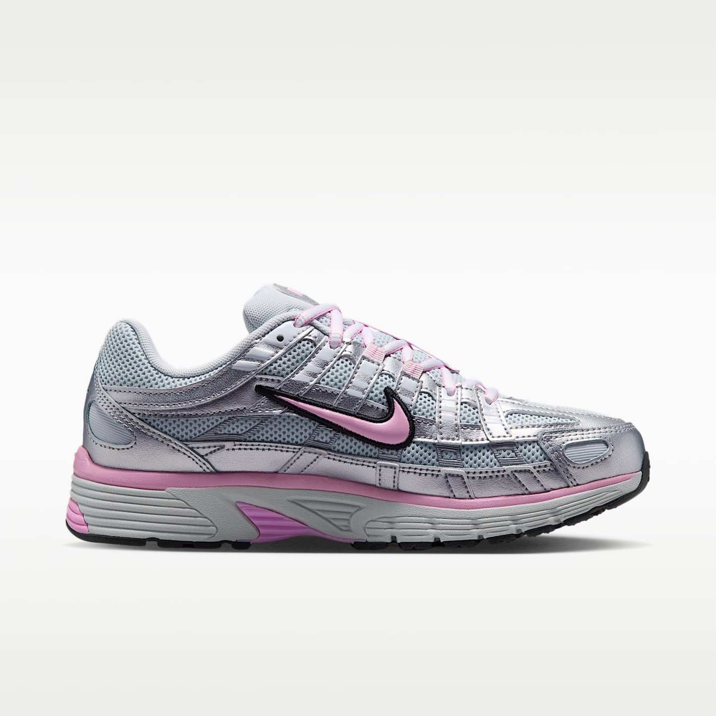 Nike P-6000 Schuh (Damen) – Pure Platinum/Metallic Silver/Schwarz/Pink Rise