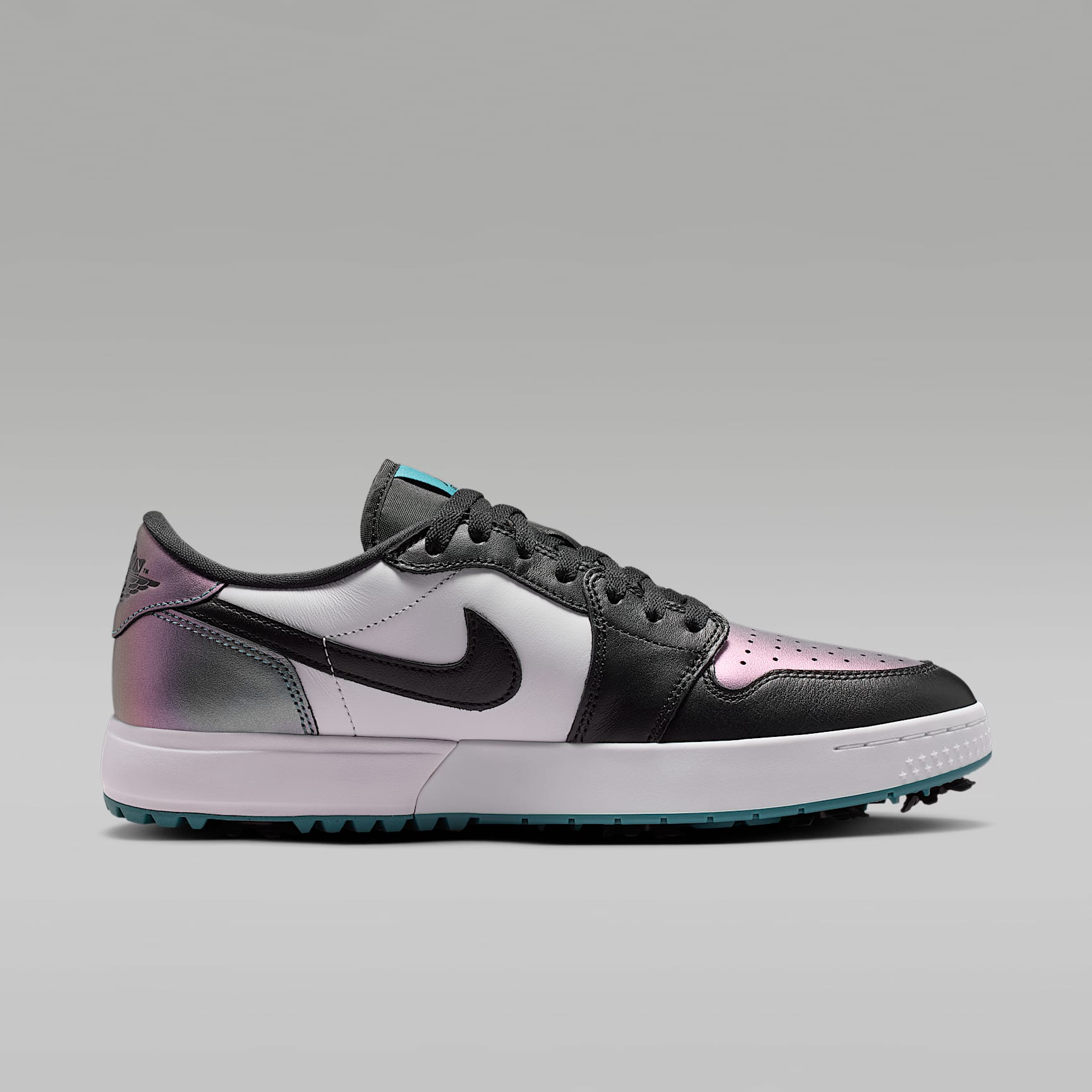 Air Jordan 1 Low G Golfschuh mit Spikes – Mineral Teal/Weiß/Schwarz