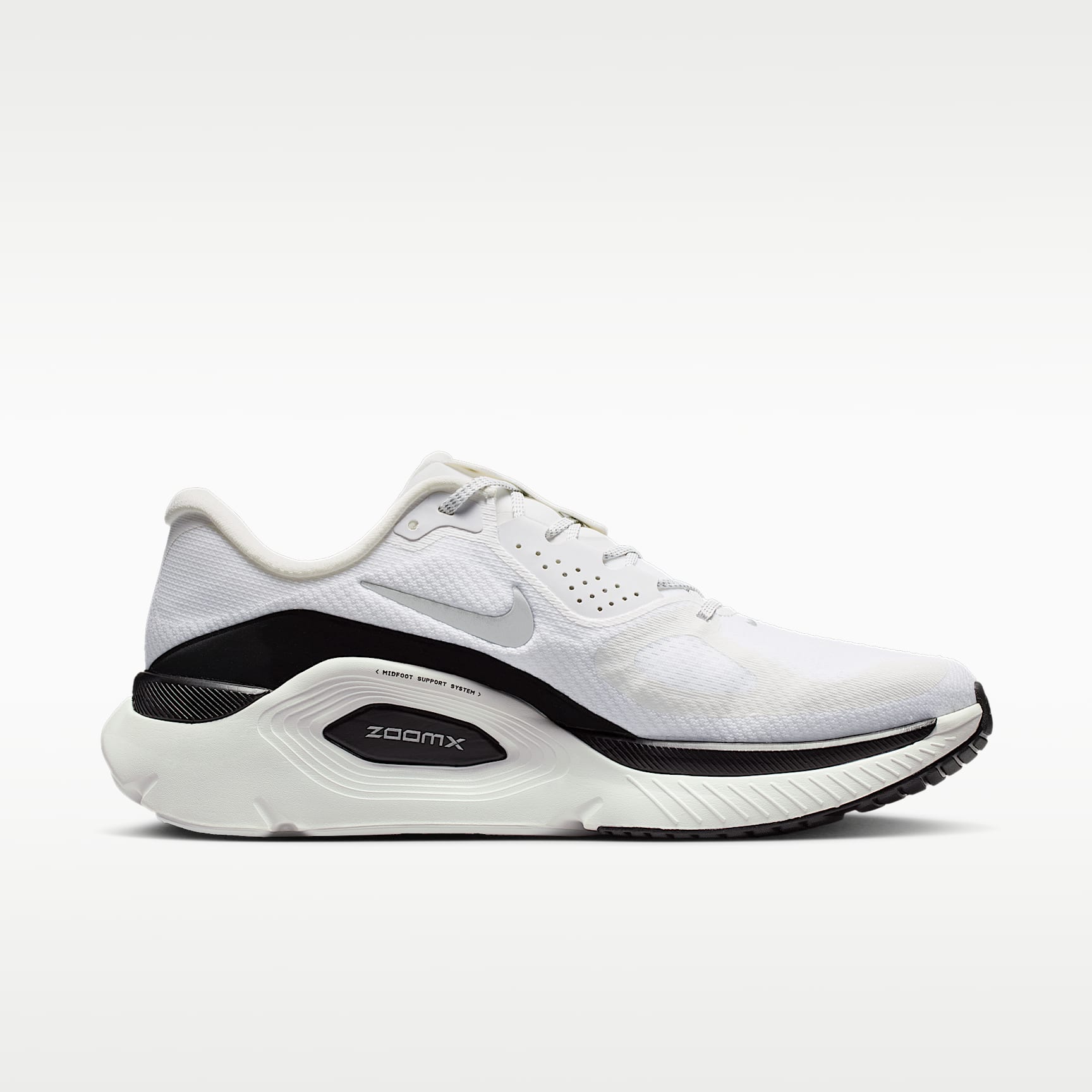 Nike Structure Plus Straßenlaufschuh (Herren) – Summit White/Schwarz/Metallic Silver