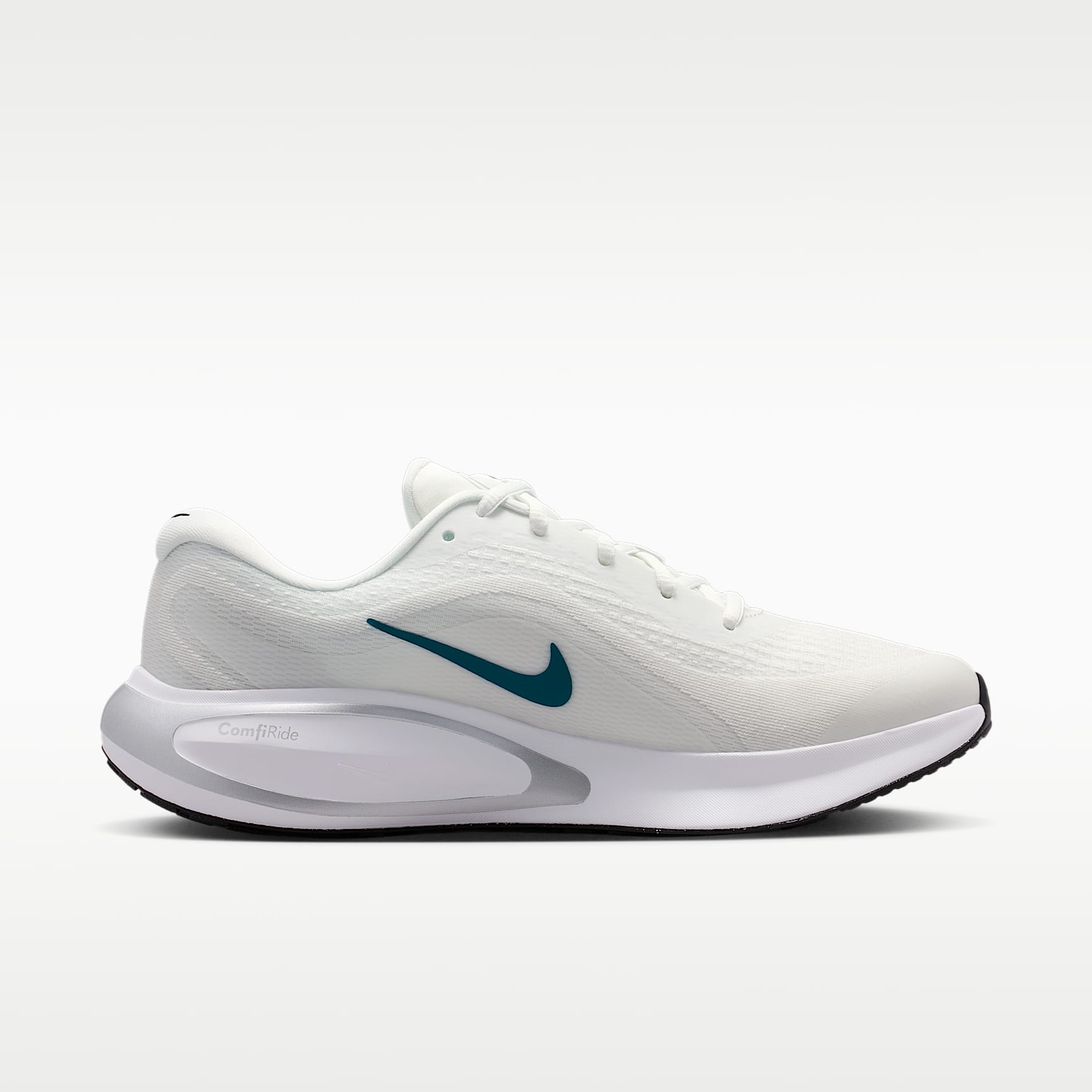 Nike Journey Run Straßenlaufschuh (Herren) – Summit White/Schwarz/Metallic Silver/Bright Spruce