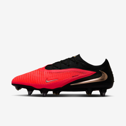 Nike Phantom 6 Low Elite Fußballschuh für weichen Rasen – Bright Crimson/Schwarz/Blur