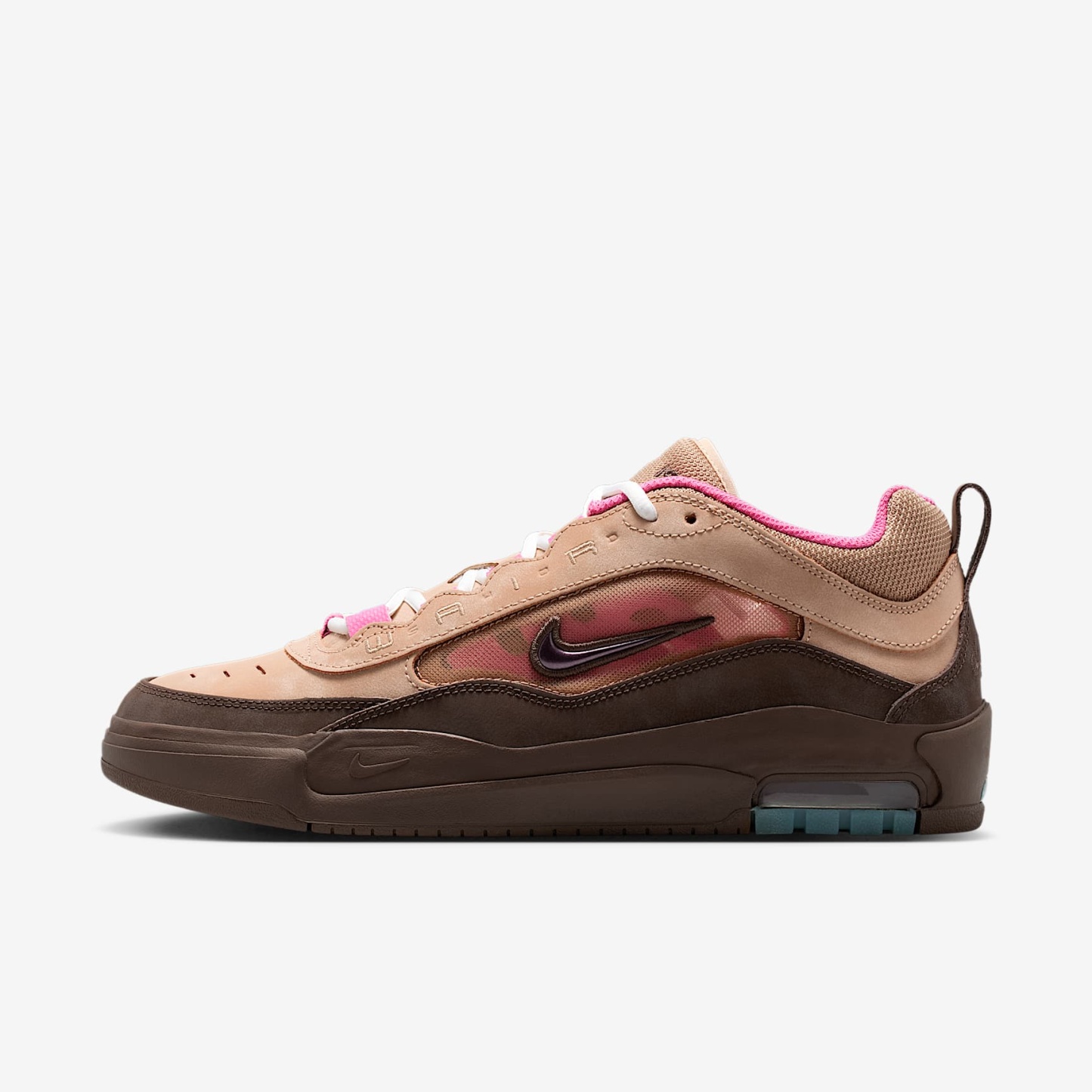 Nike Air Max Ishod Skateboardschuh – Hemp/Pinksicle/University Gold/Baroque Brown