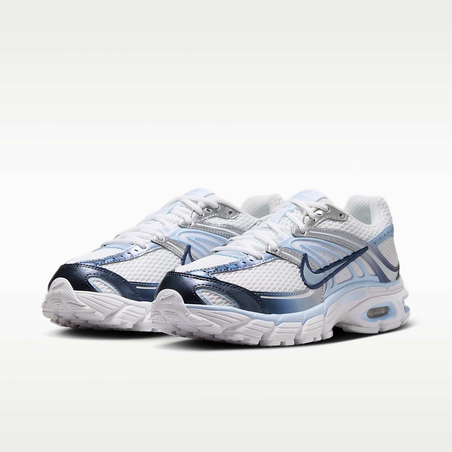 Nike Air Max Moto 2K Schuh (Damen) – Weiß/Metallic Silver/Midnight Navy/Hydrogen Blue