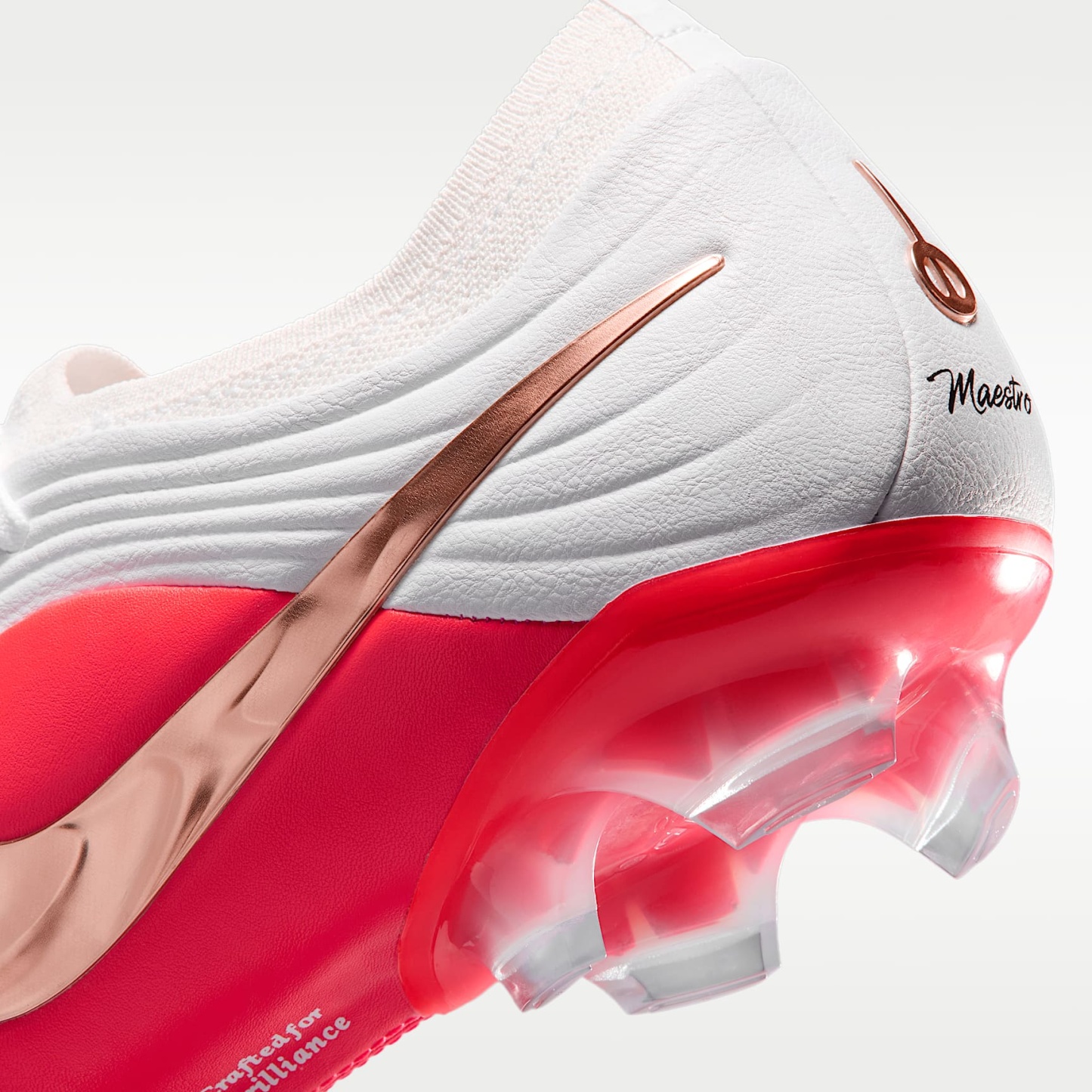 Nike Tiempo Maestro Elite Low Top Fußballschuh für normalen Rasen – Weiß/Bright Crimson/Blur