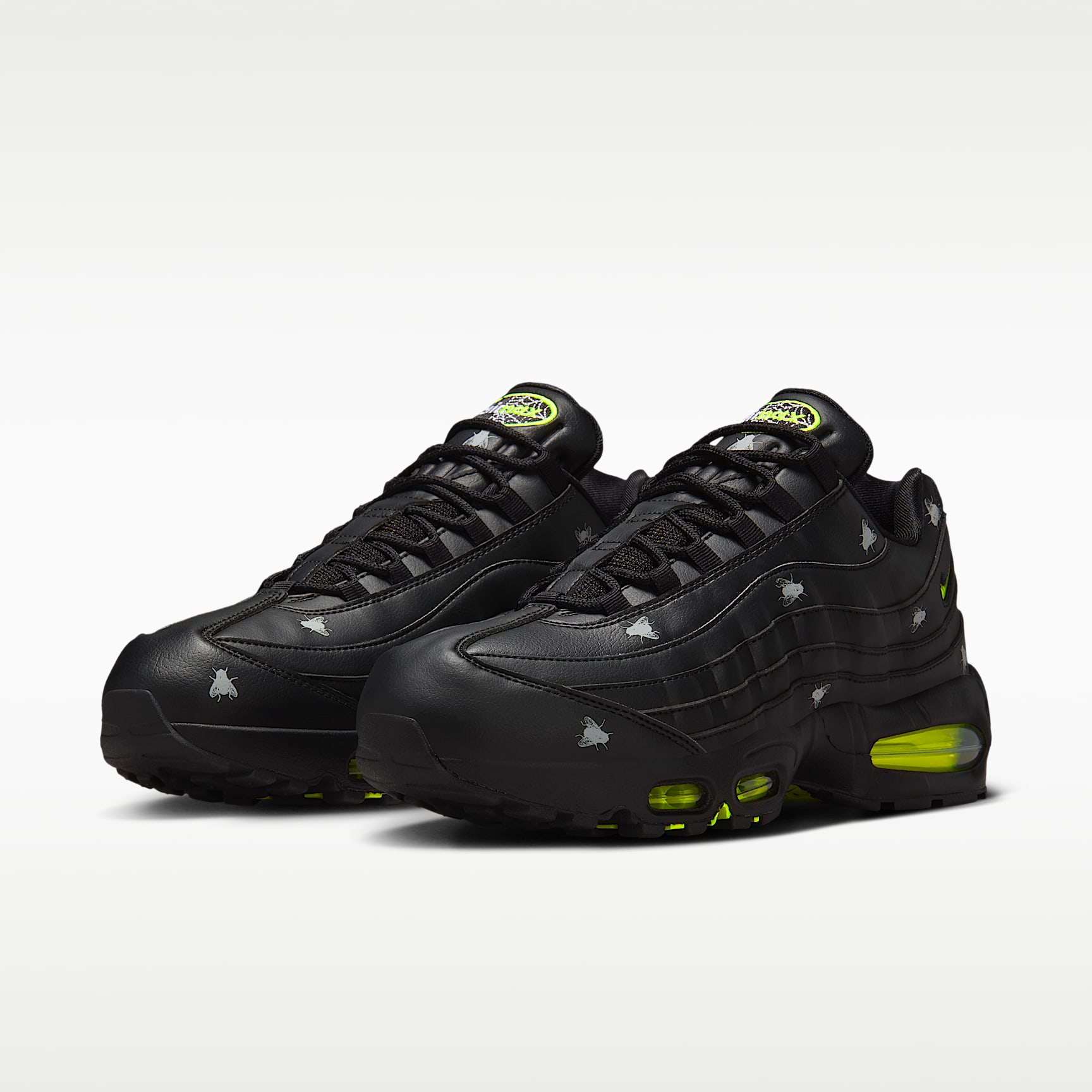 Nike Air Max 95 Premium Herrenschuh – Schwarz/Schwarz/Metallic Dark Grey/Neon Yellow