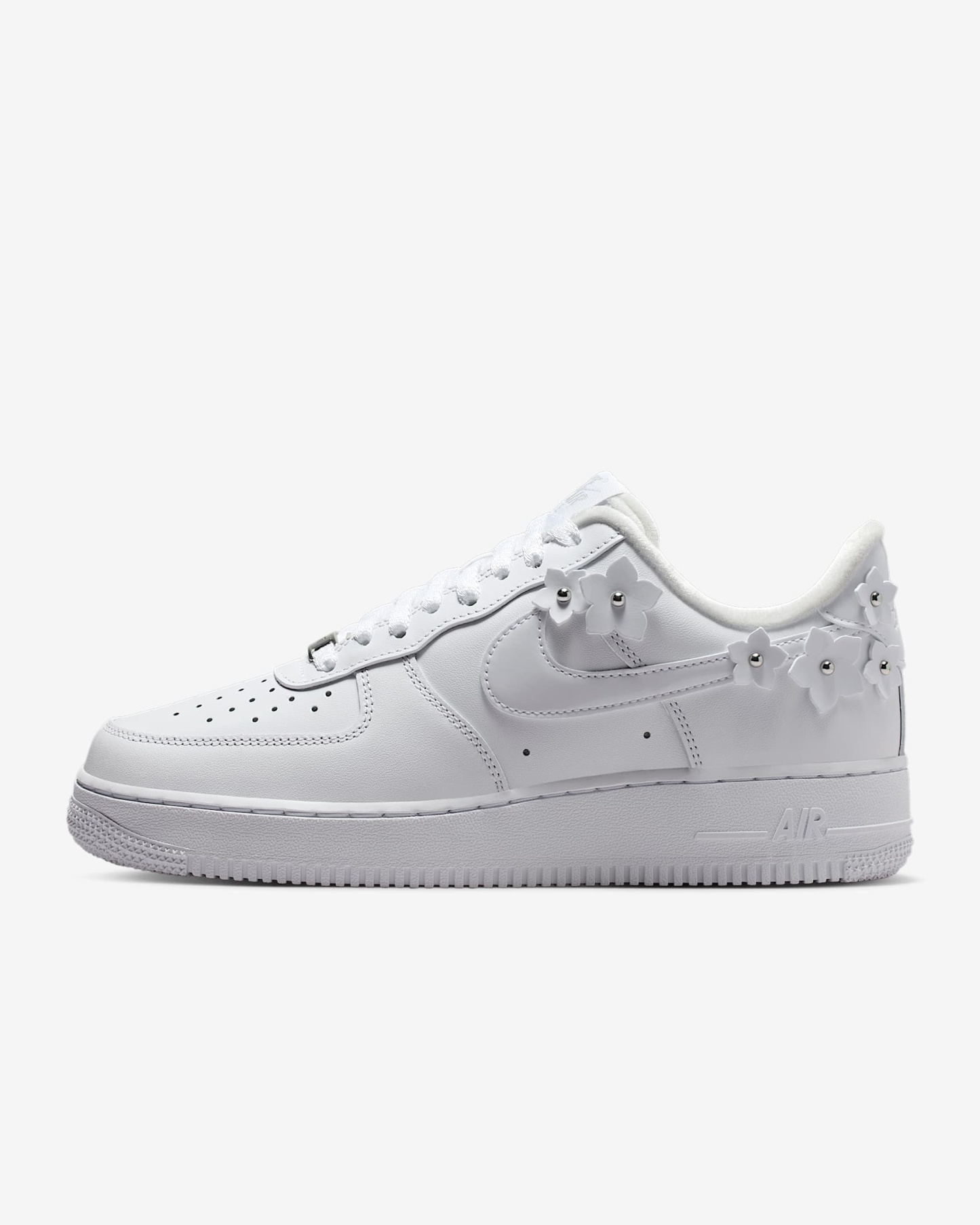 Nike Air Force 1 '07 "Florette" Schuh (Damen) – Weiß/Wolf Grey/Metallic Silver/Weiß