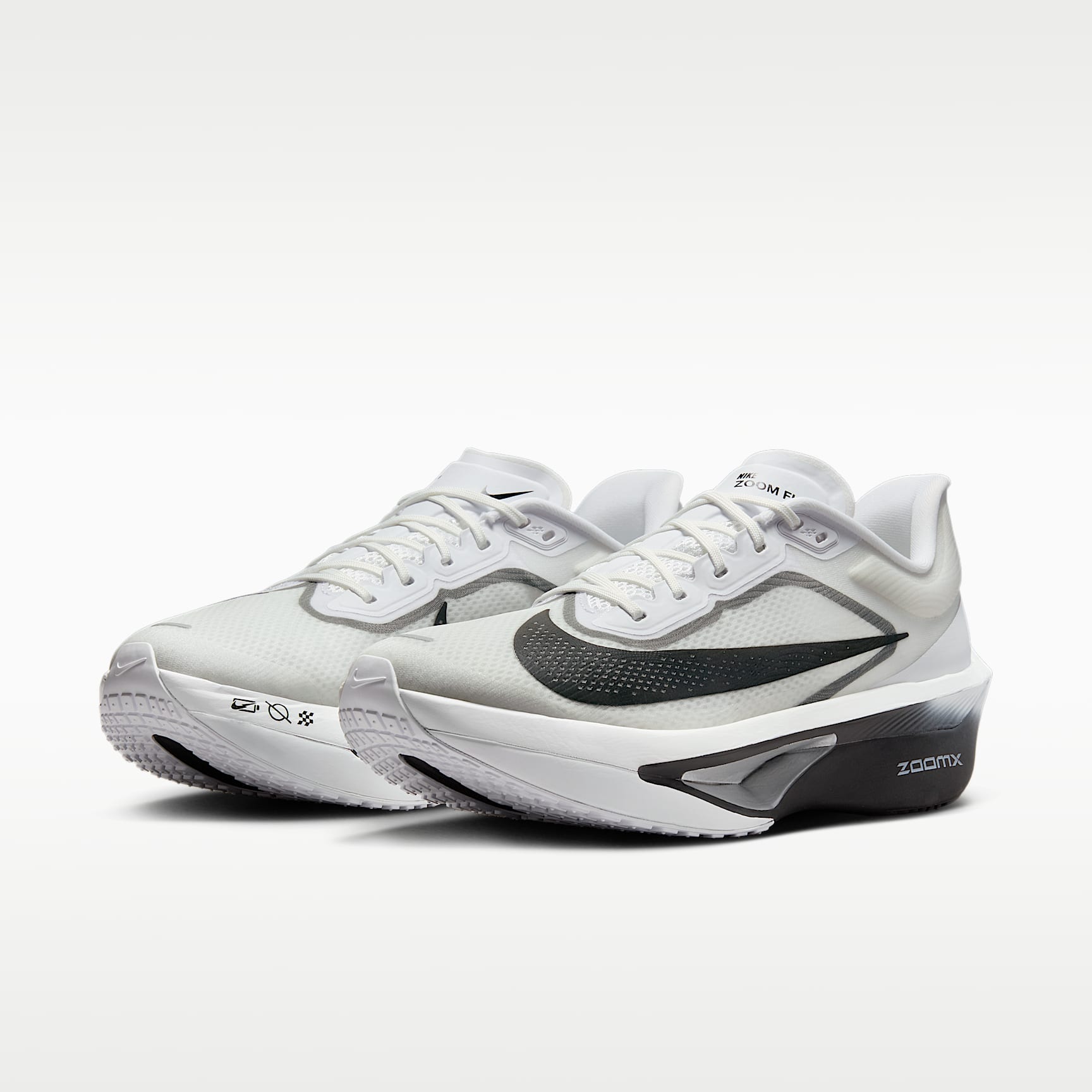 Nike Zoom Fly 6 Straßenlaufschuh für Wettkämpfe (Herren) – Weiß/Smoke Grey/Metallic Silver/Schwarz