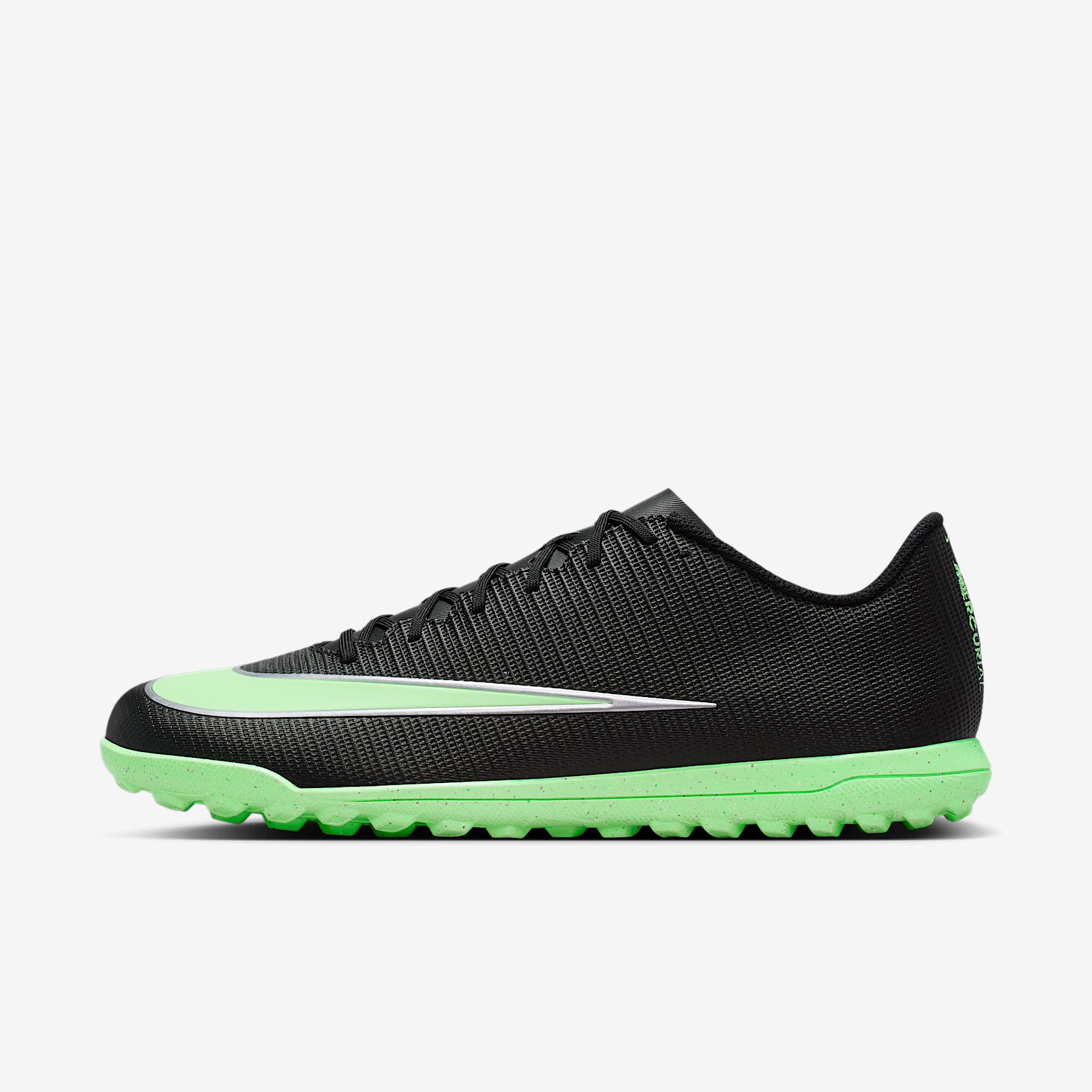Nike Mercurial Vapor 17 Club Low-Top-Fußballschuh für Turf – Schwarz/Schwarz/Illusion Green