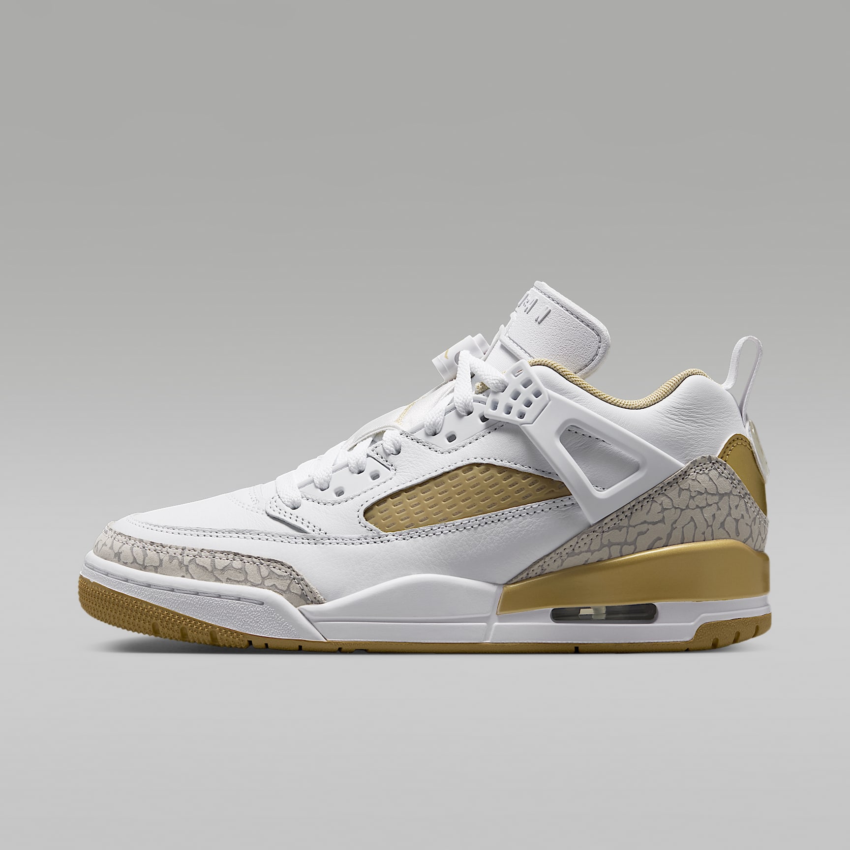 Jordan Spizike Low Schuh (Damen) – Weiß/Neutral Grey/Team Gold/Metallic Gold