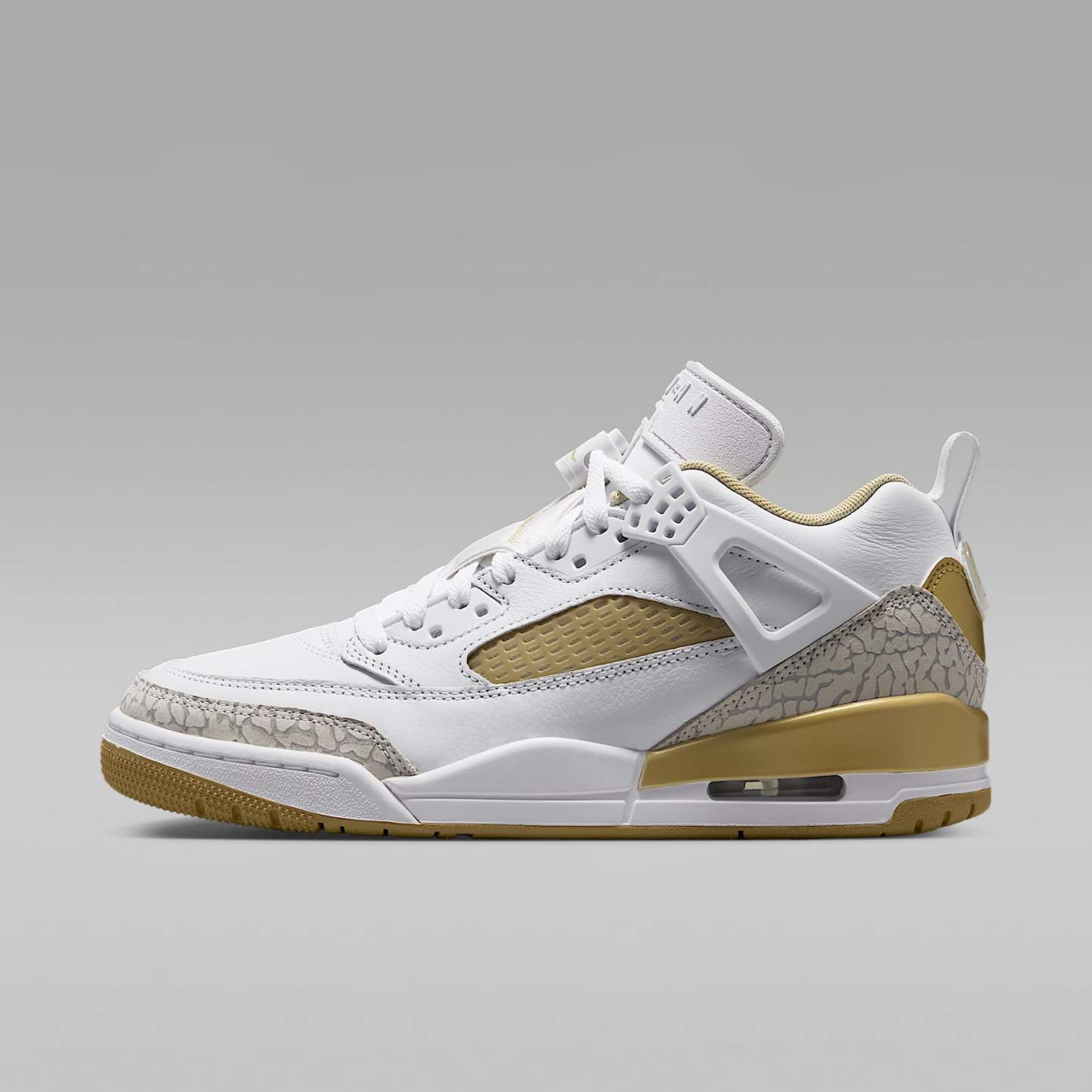 Jordan Spizike Low Schuh (Damen) – Weiß/Neutral Grey/Team Gold/Metallic Gold