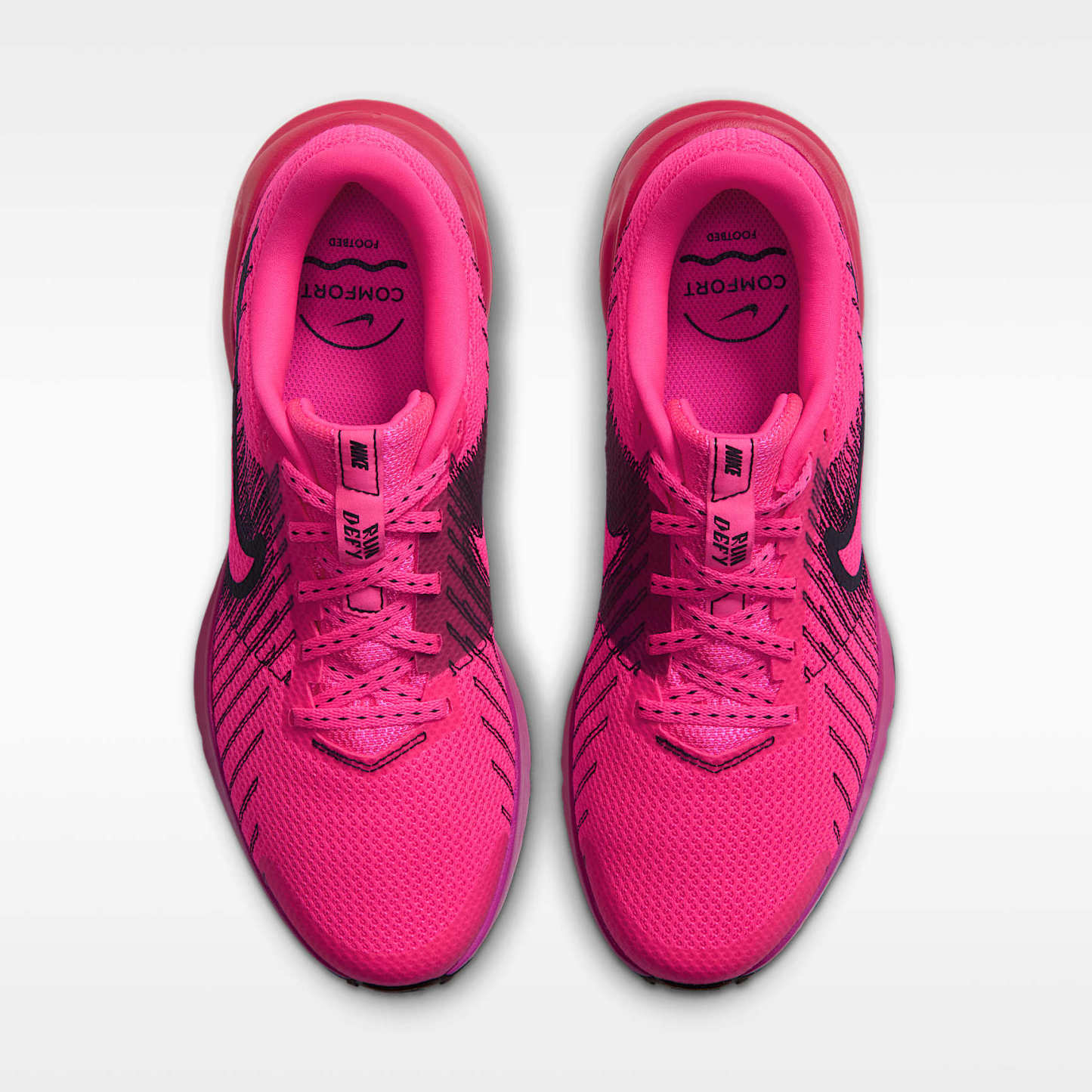 Nike Run Defy Straßenlaufschuh (Damen) – Hyper Pink/Fuchsia Blast/Laser Crimson/Schwarz