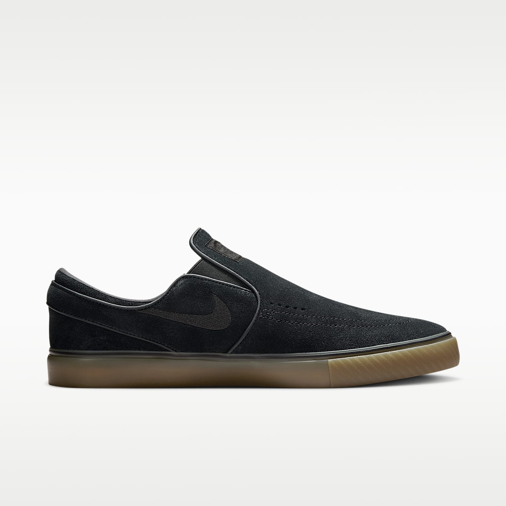 Nike SB Janoski+ Slip Skateboardschuh – Schwarz/Schwarz/Gum Light Brown/Schwarz