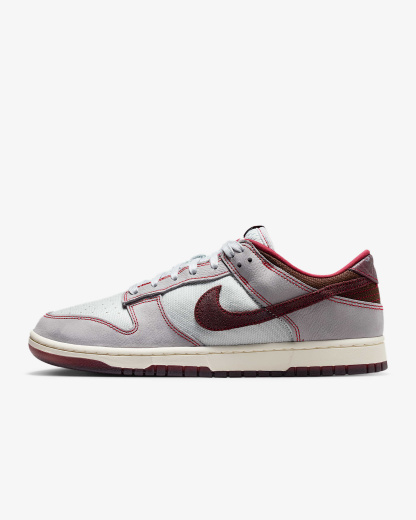 Nike Dunk Low Retro SE Schuh (Herren) – Pure Platinum/Wolf Grey/Team Red/Burgundy Crush