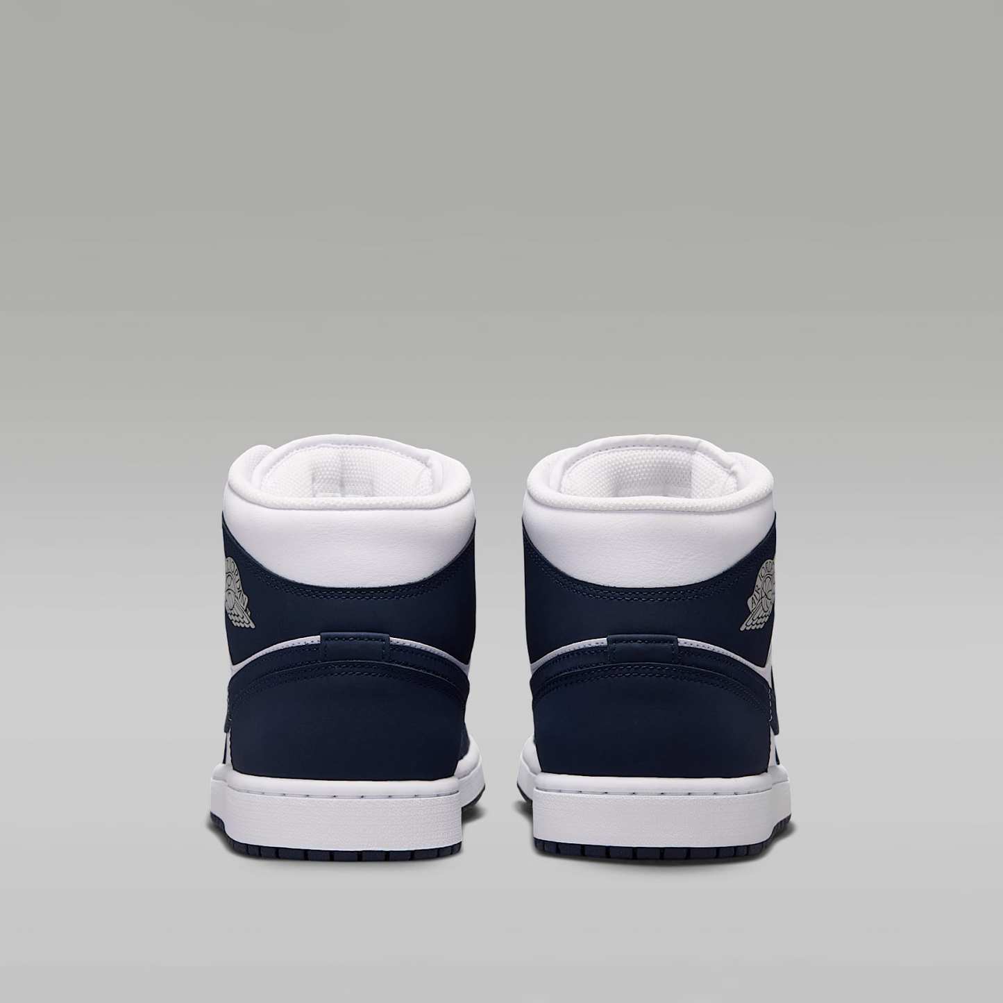 Air Jordan 1 Mid Schuh (Herren) – Obsidian/Weiß/Grey Fog/Obsidian