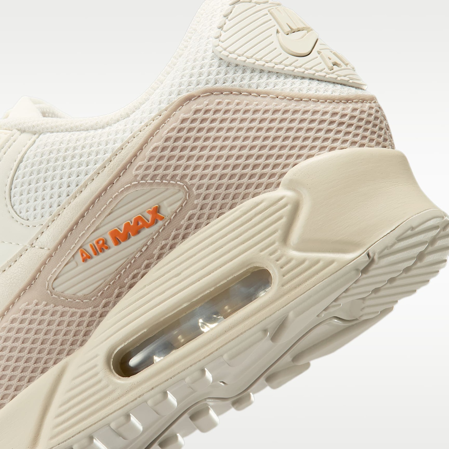 Nike Air Max 90 Premium Schuh (Herren) – Phantom/Cream II/Safety Orange/Light Orewood Brown