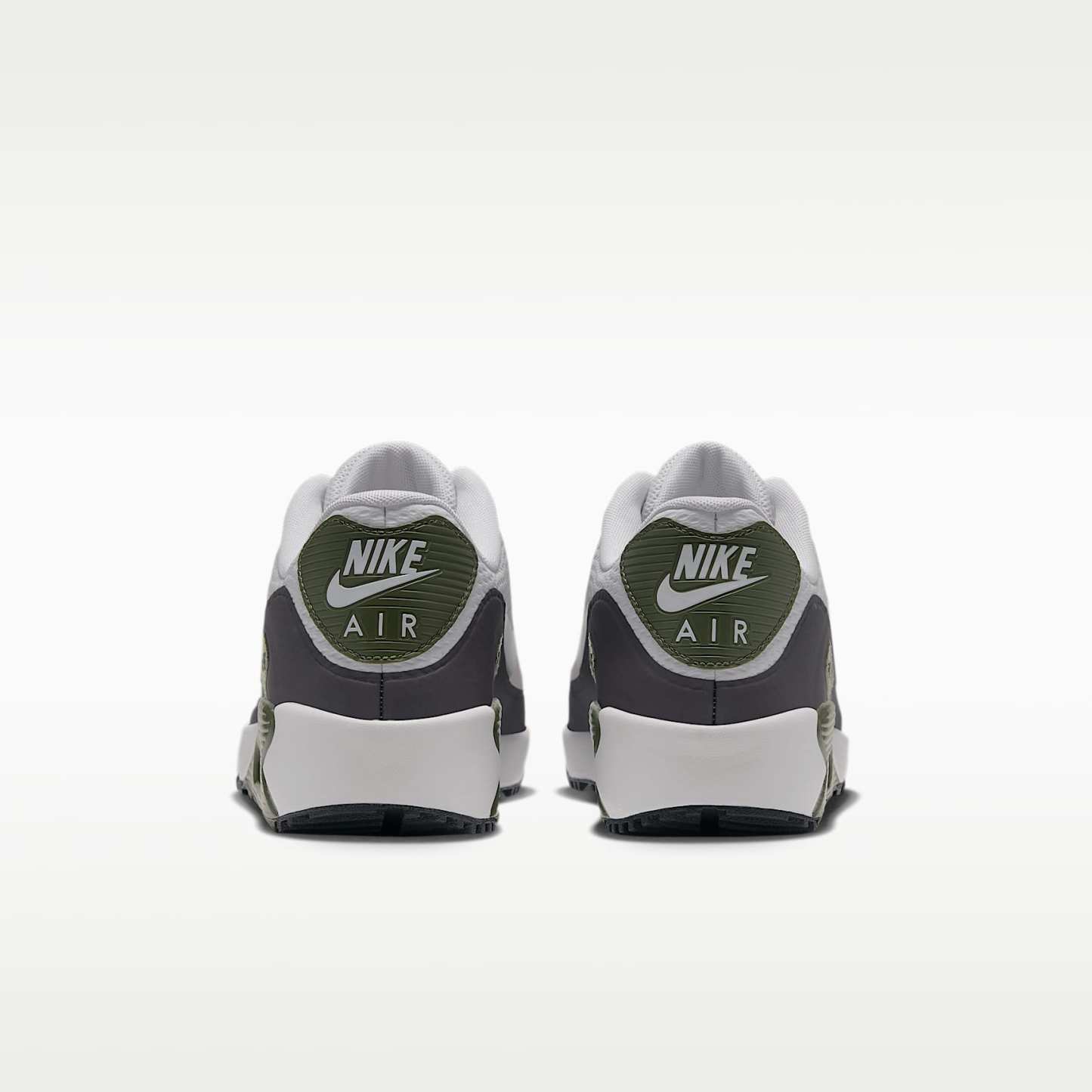 Nike Air Max 90 G Golfschuh – Weiß/Medium Olive/Vast Grey/Metallic Silver