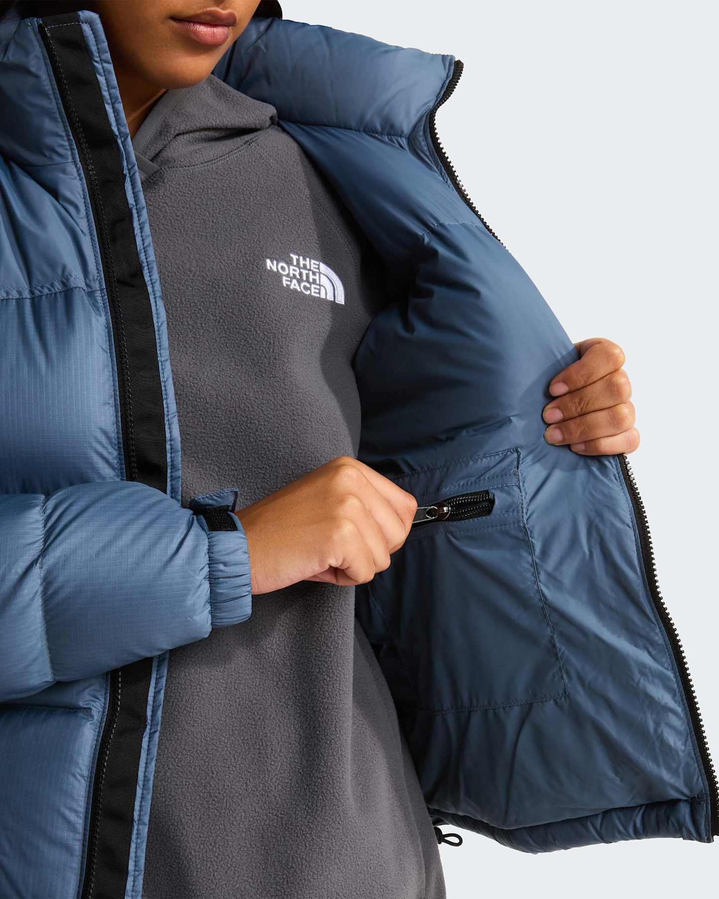 1996 Retro Nuptse Jacke für Damen – Granite Grey