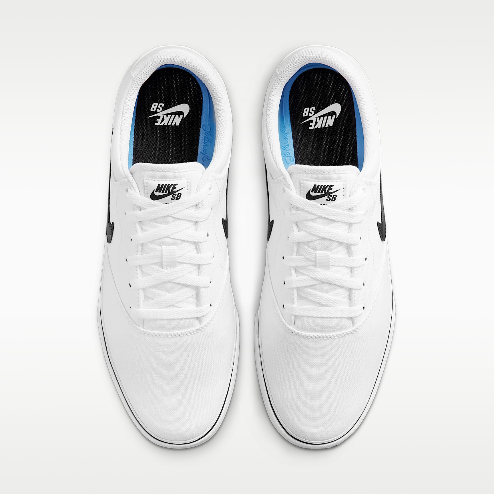 Nike SB Chron 2 Canvas Skateboardschuh – Weiß/Weiß/Schwarz