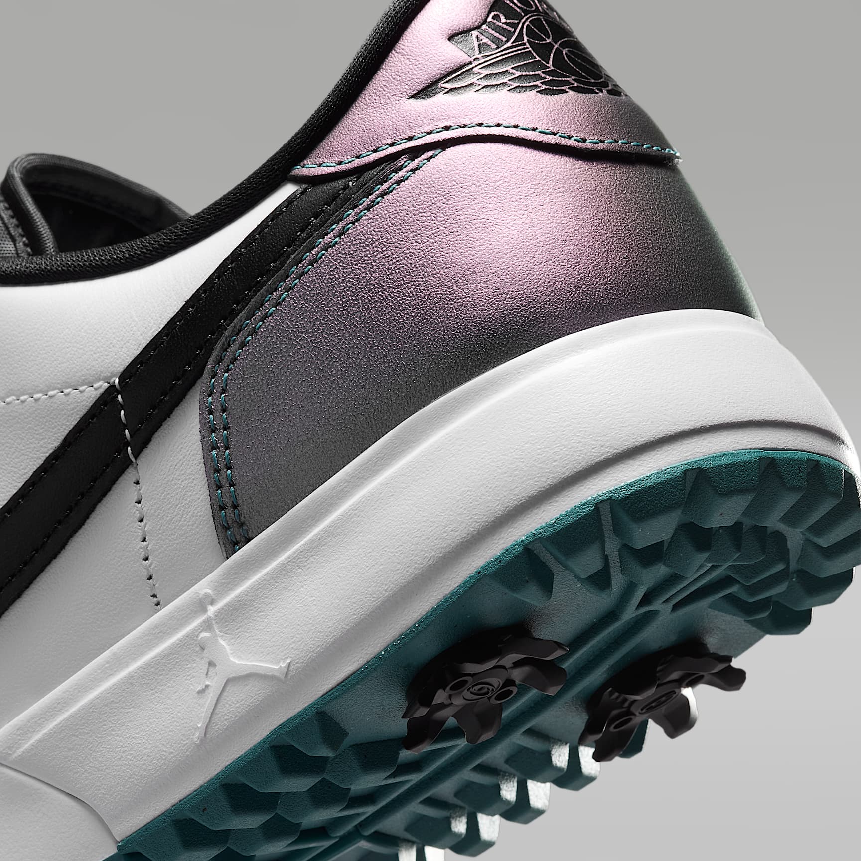 Air Jordan 1 Low G Golfschuh mit Spikes – Mineral Teal/Weiß/Schwarz