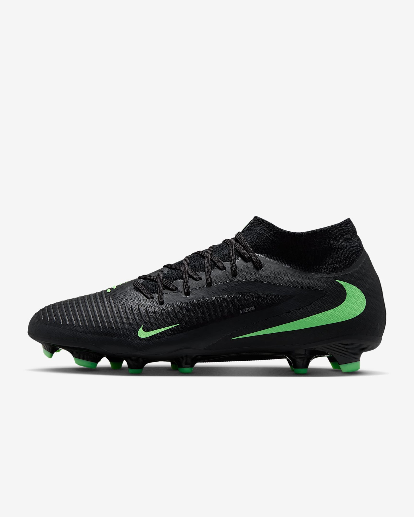 Nike Phantom 6 High Academy Fußballschuh für verschiedene Böden – Schwarz/Schwarz/Illusion Green