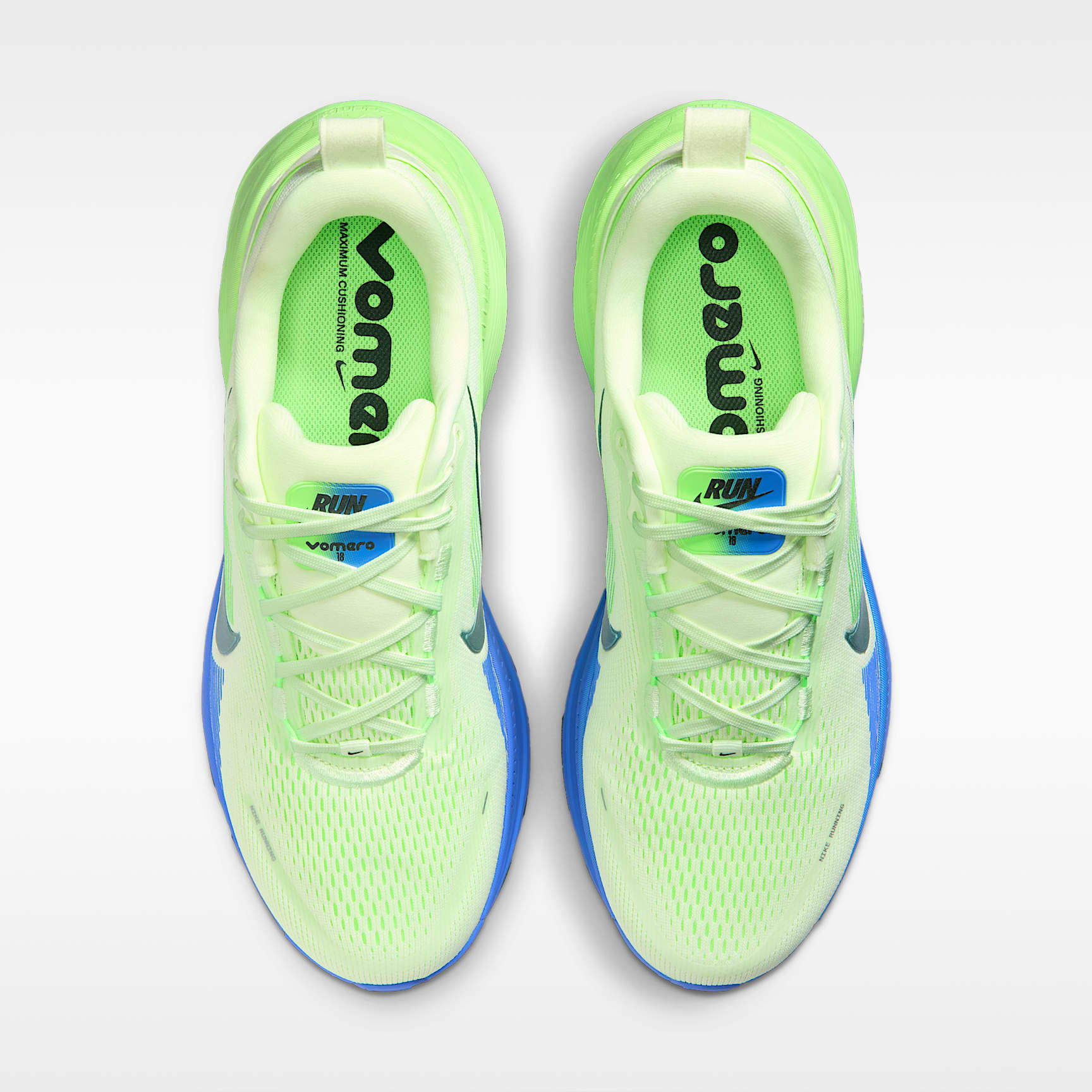 Nike Vomero 18 Straßenlaufschuh (Herren) – Weiß/Volt Tint/Sapphire/Black Spruce