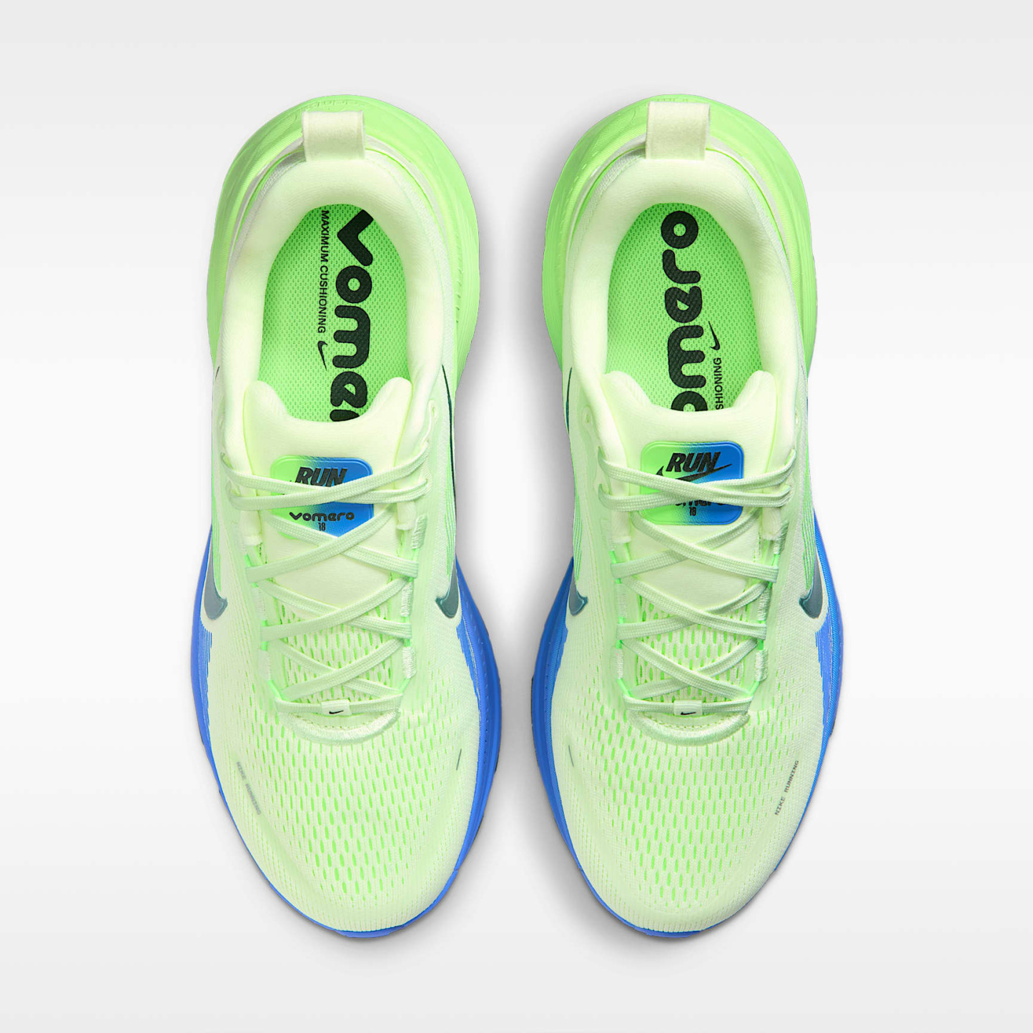 Nike Vomero 18 Straßenlaufschuh (Herren) – Weiß/Volt Tint/Sapphire/Black Spruce