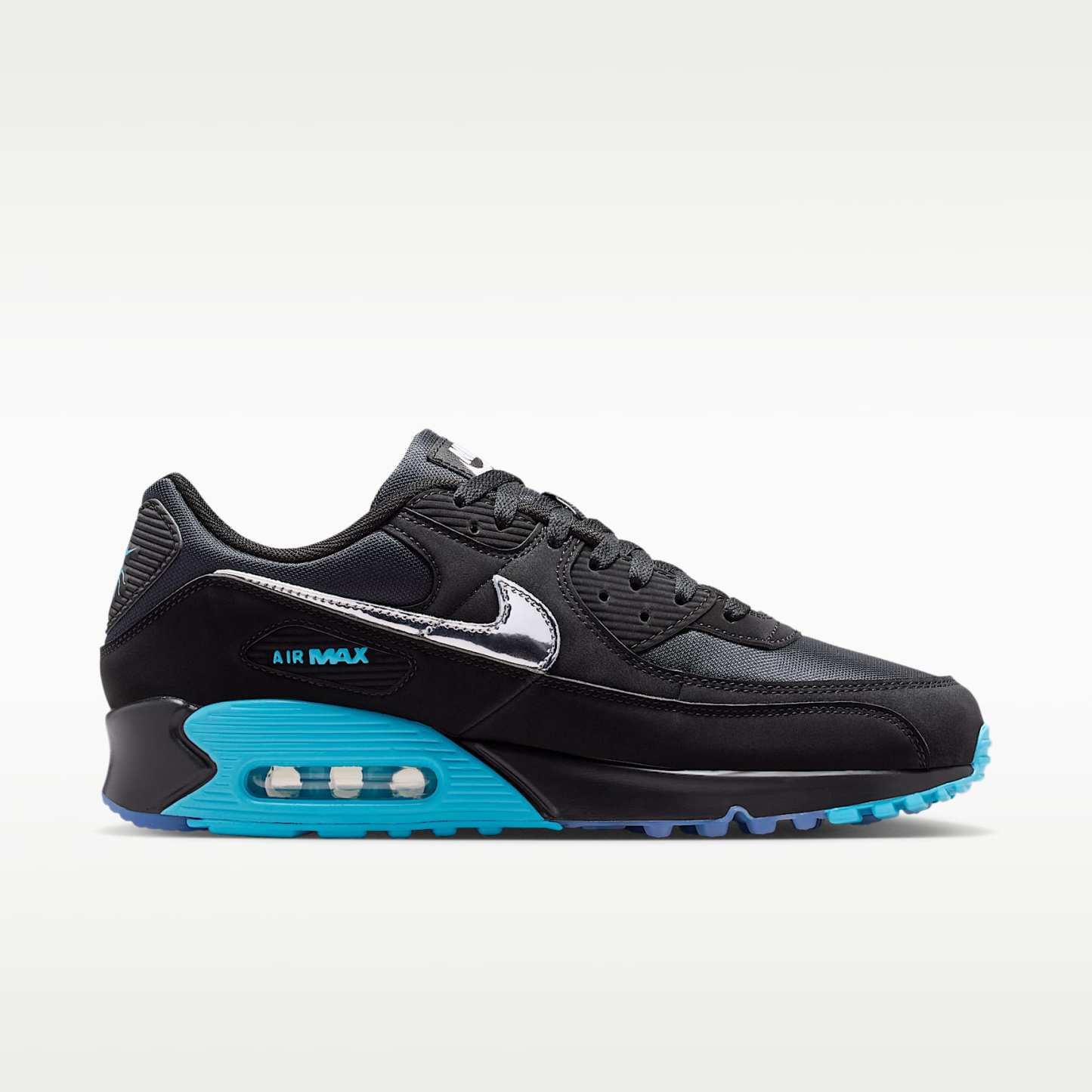 Nike Air Max 90 Premium "Scorpion" Schuh (Herren) – Schwarz/Gamma Blue/Ice/Chrome